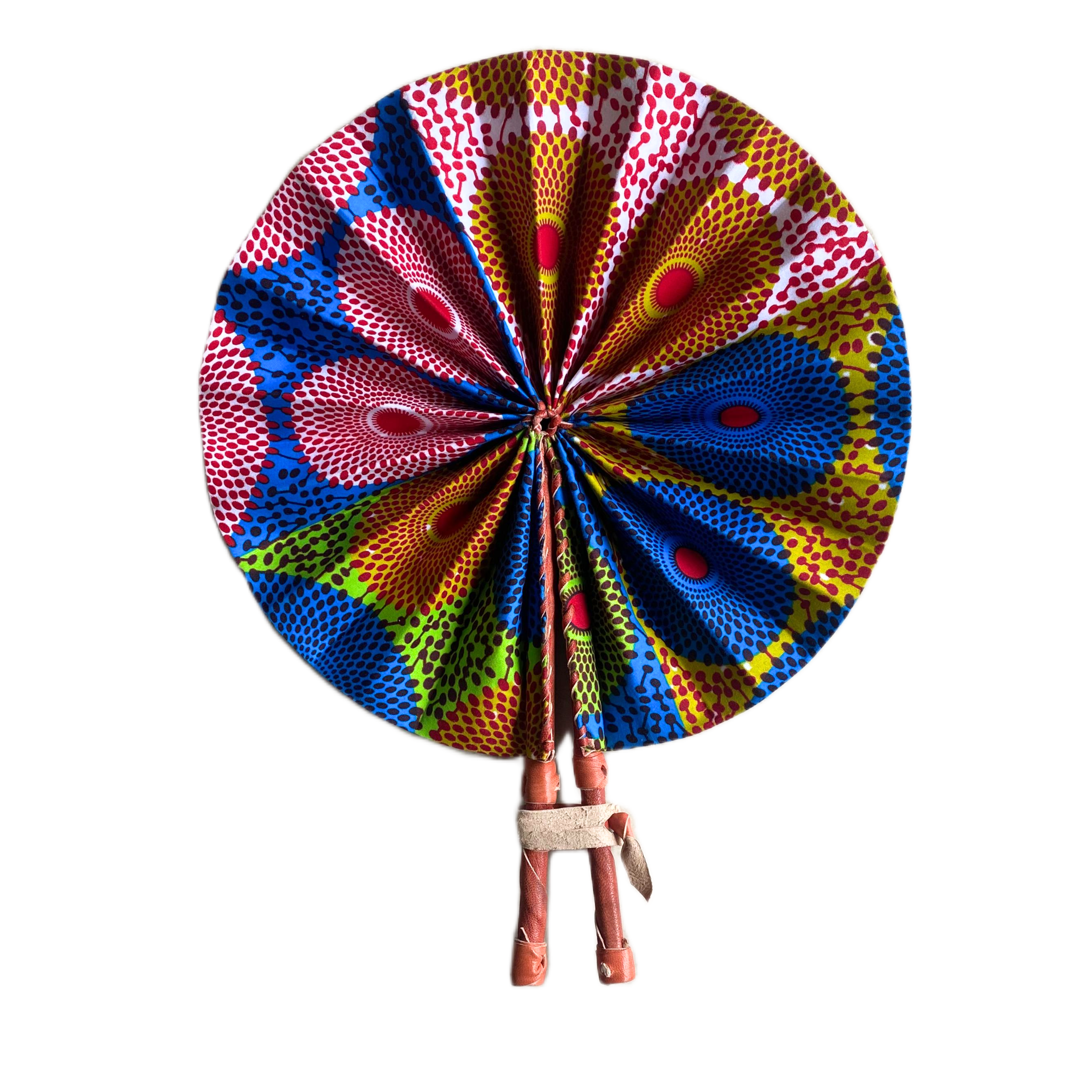 Fold Up African Leather Fan (Fan 36)