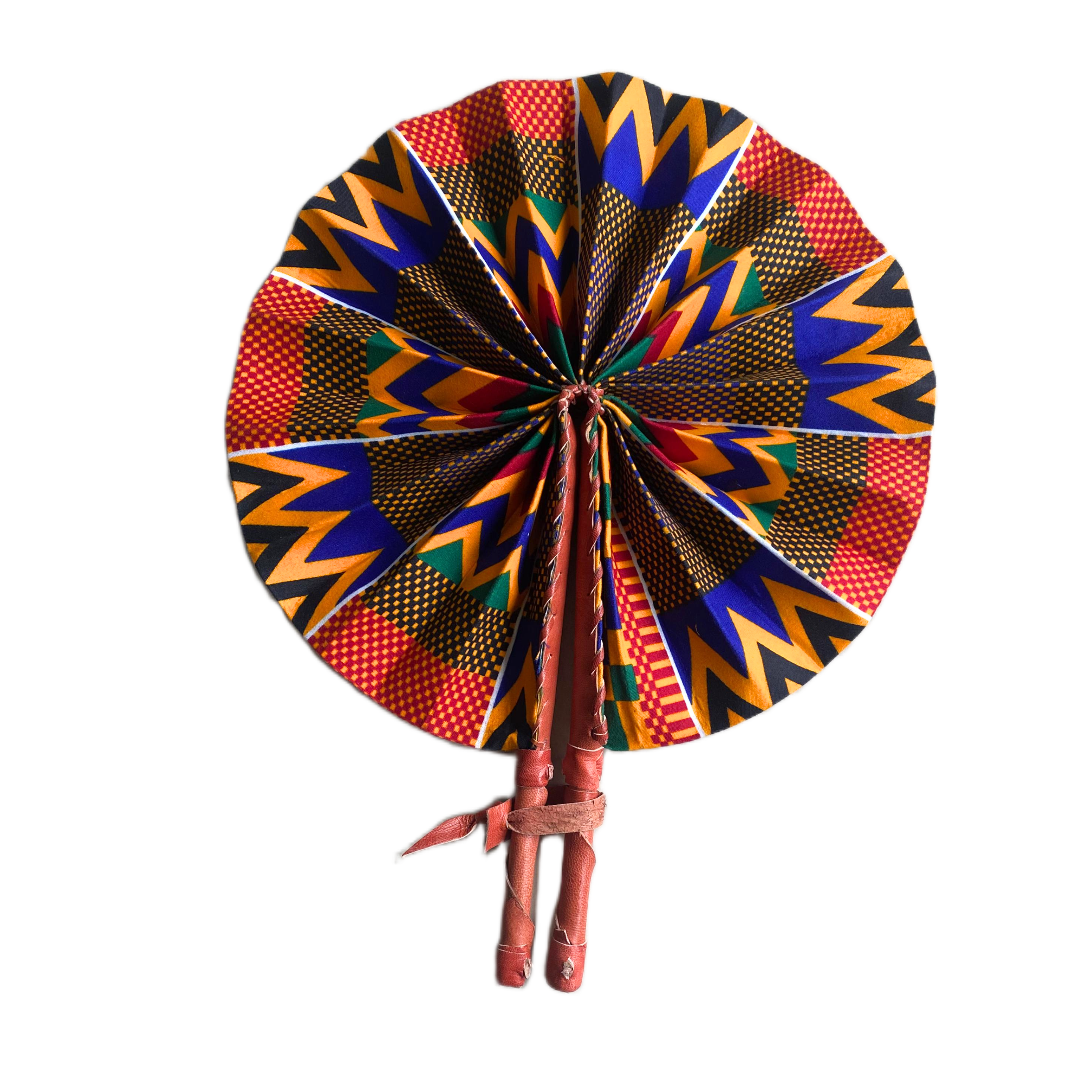 Fold Up African Leather Fan (Fan 40)