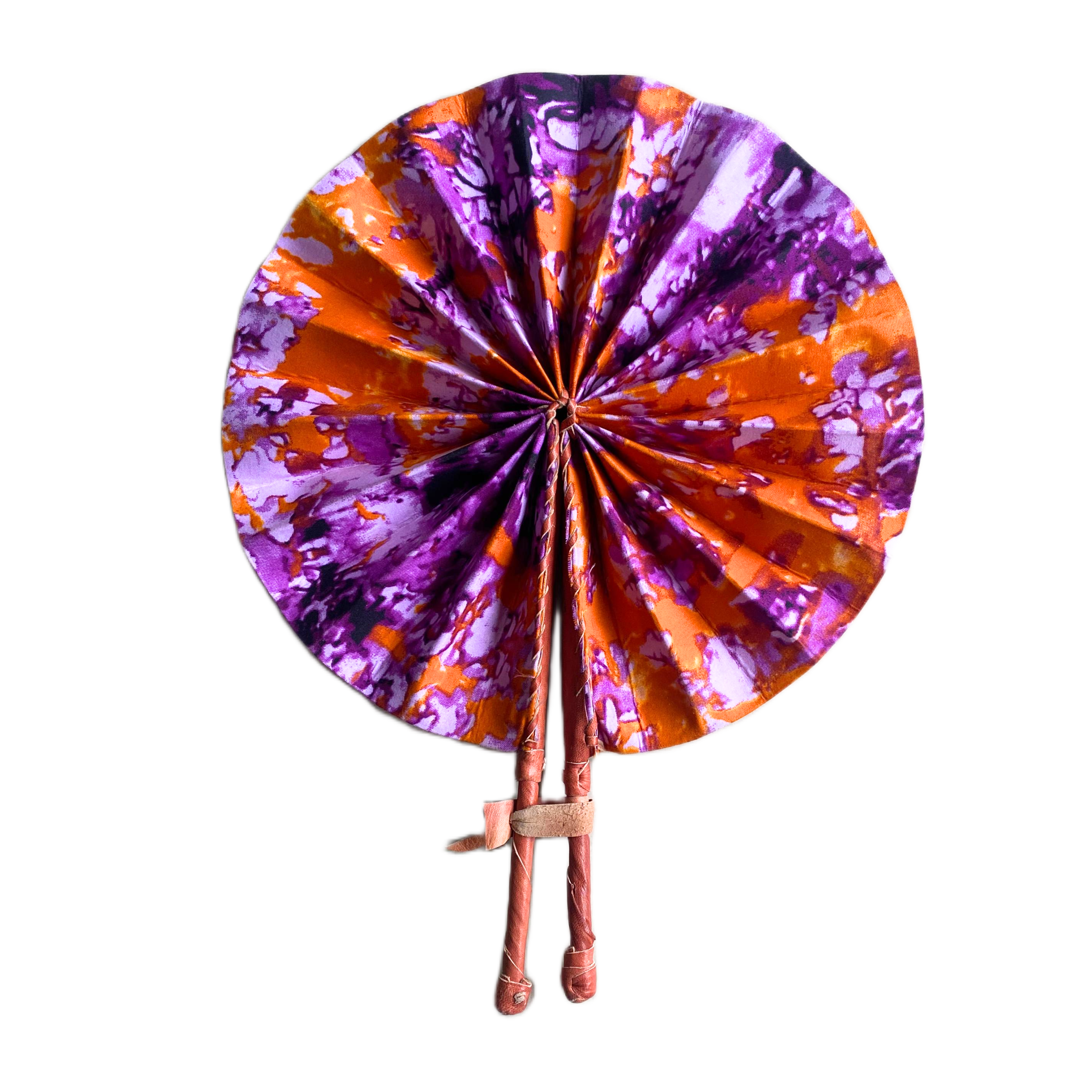 Fold Up African Leather Fan (Fan 43)