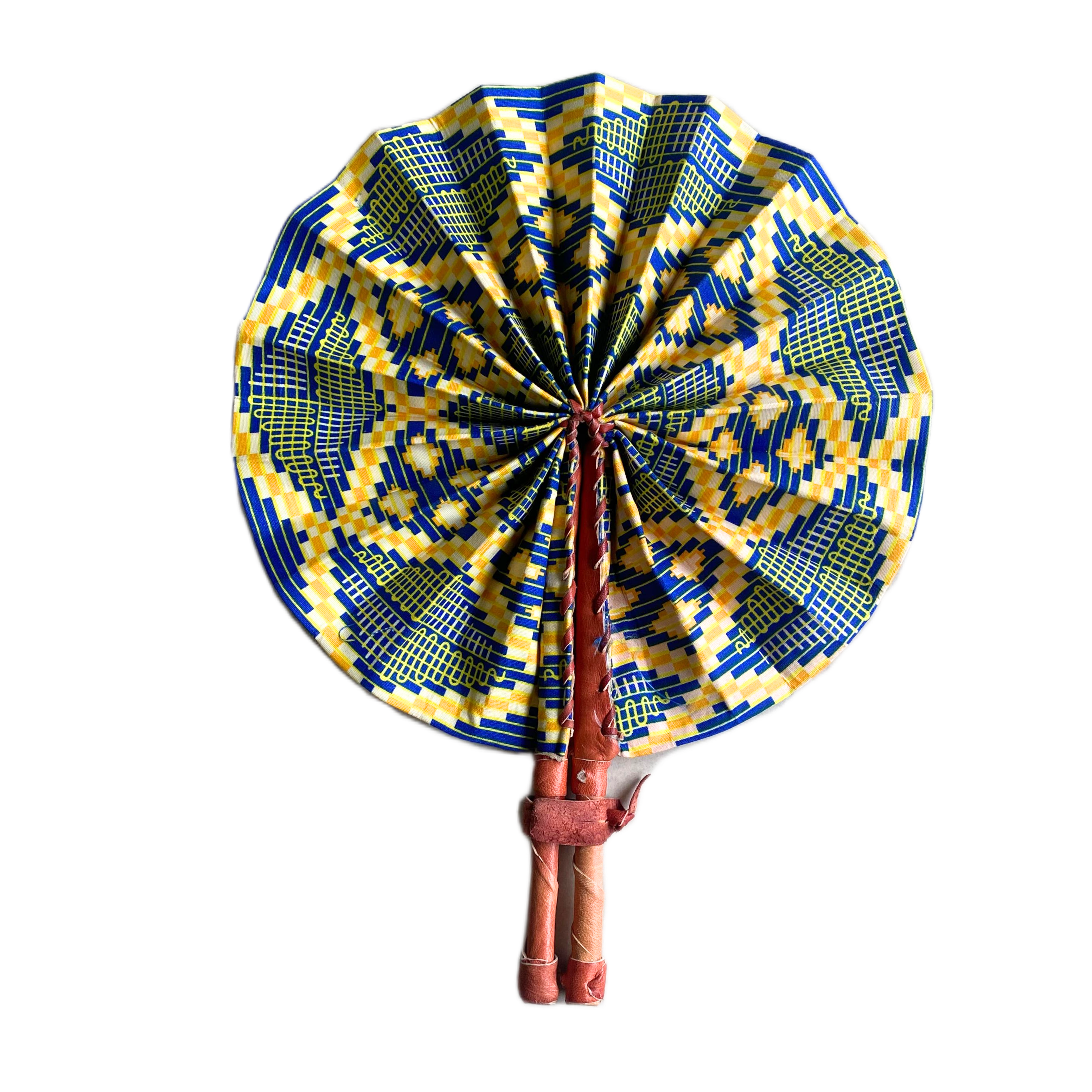 Fold Up African Leather Fan (Fan 44)