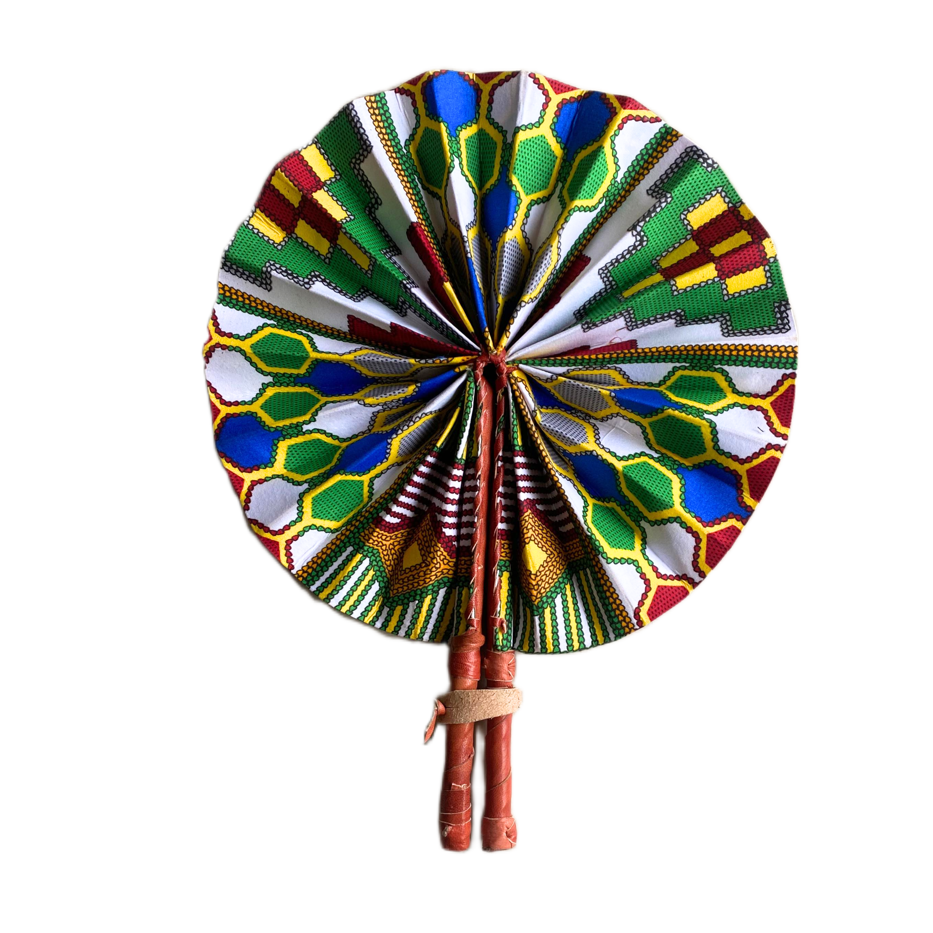 Fold Up African Leather Fan (Fan 45)