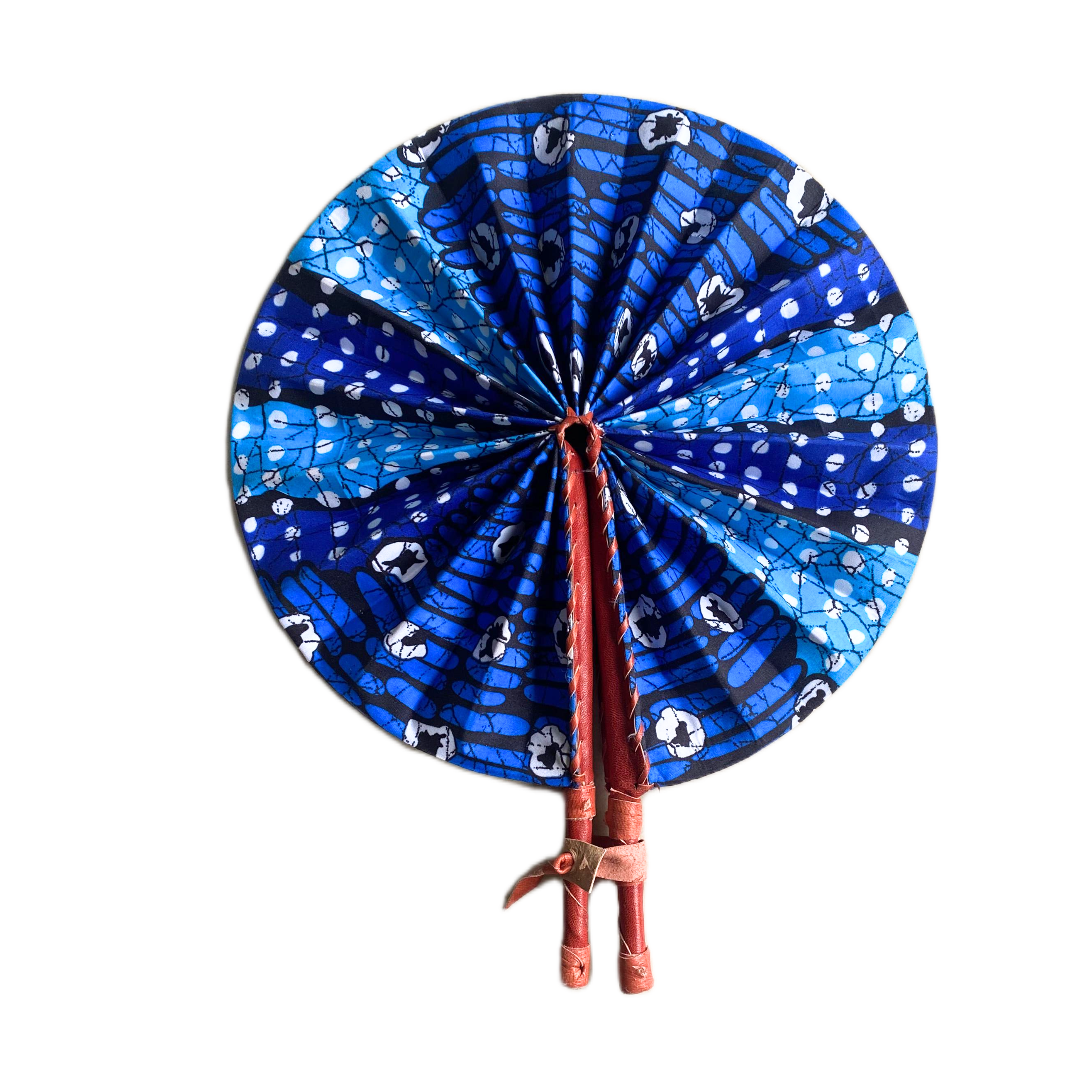 Fold Up African Leather Fan (Fan 46)