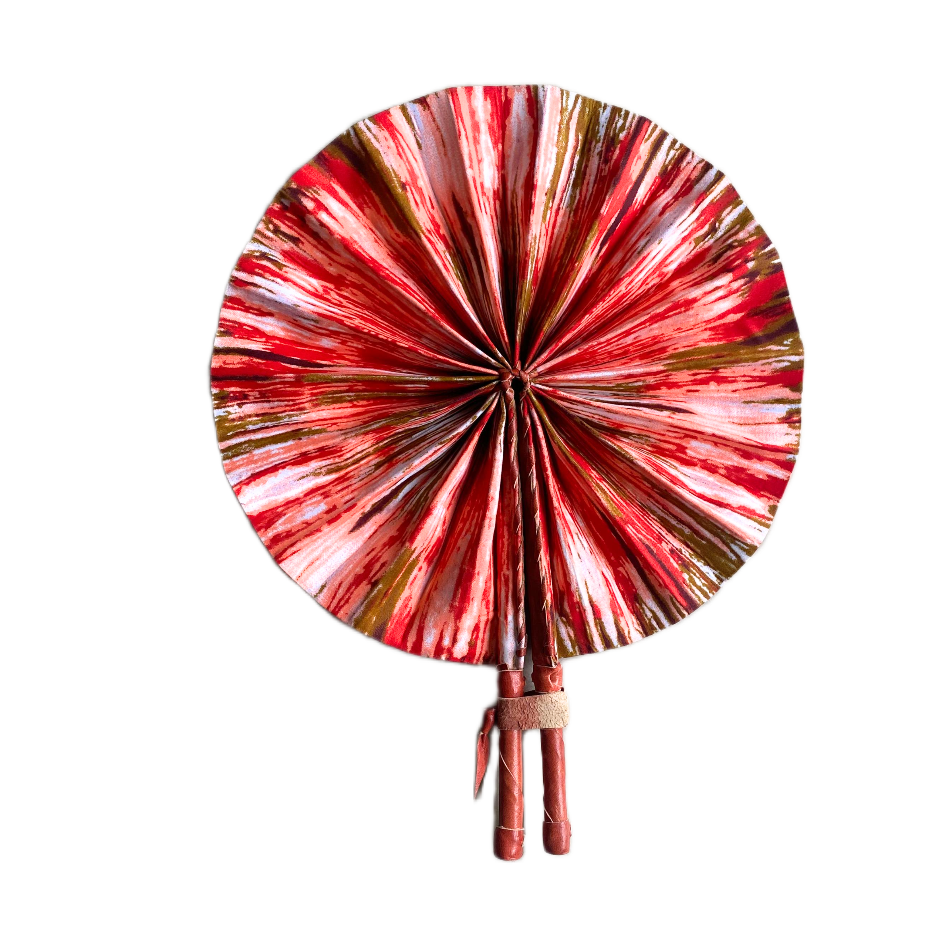 Fold Up African Leather Fan (Fan 47)