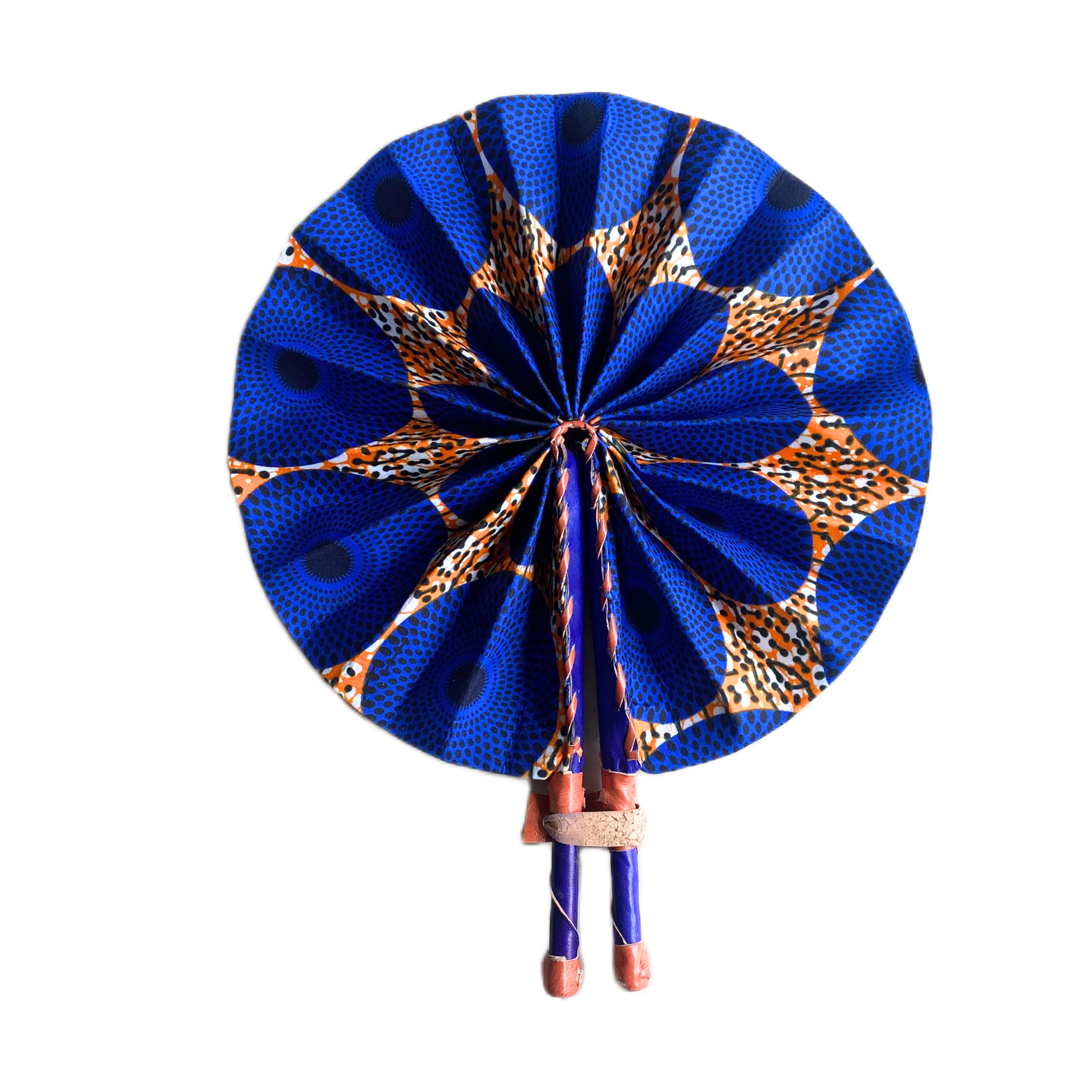 Fold Up African Leather Fan (Fan 48)