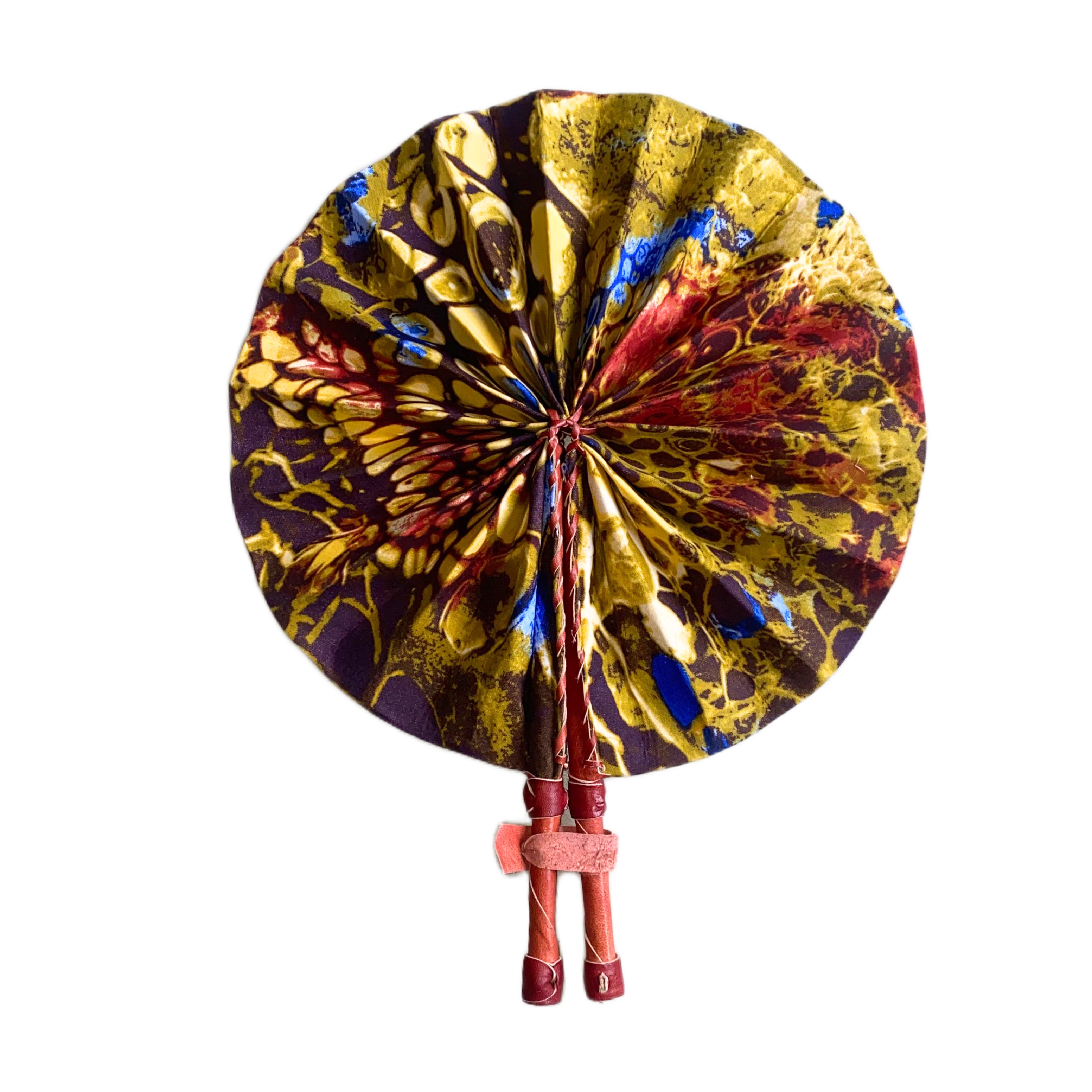 Fold Up African Leather Fan (Fan 50)