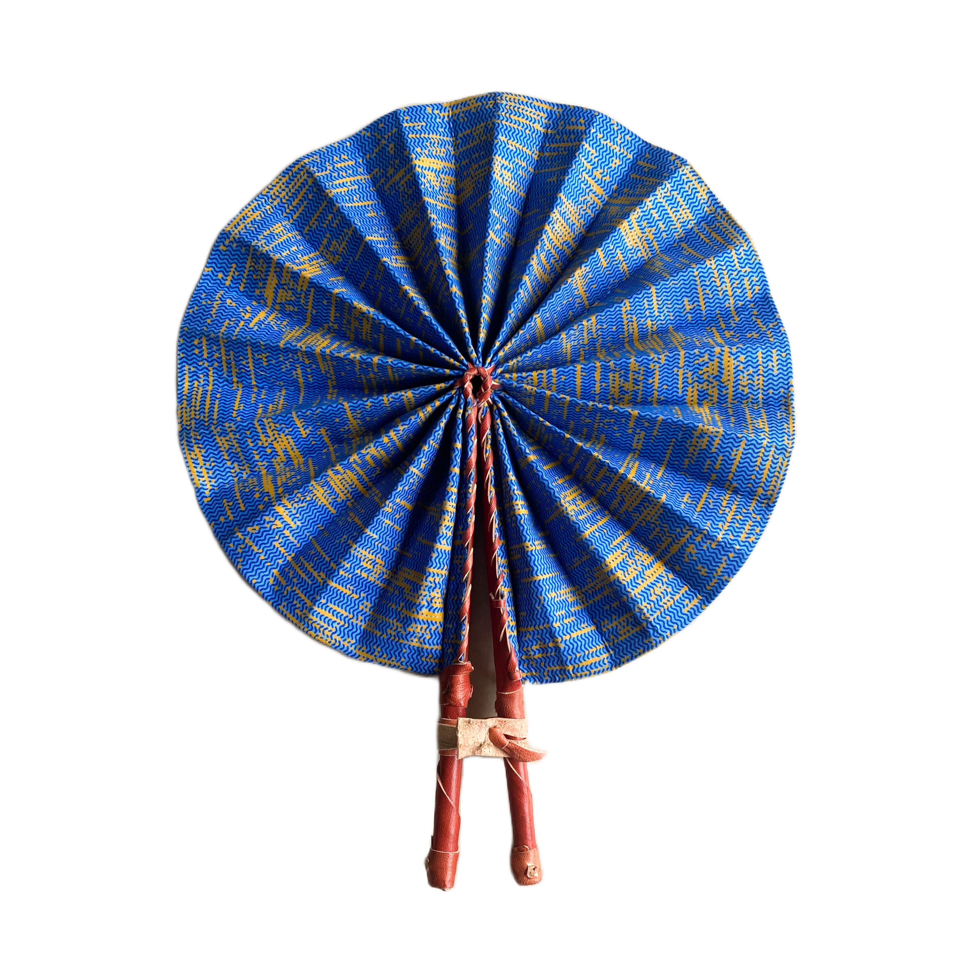 Fold Up African Leather Fan (Fan 16)