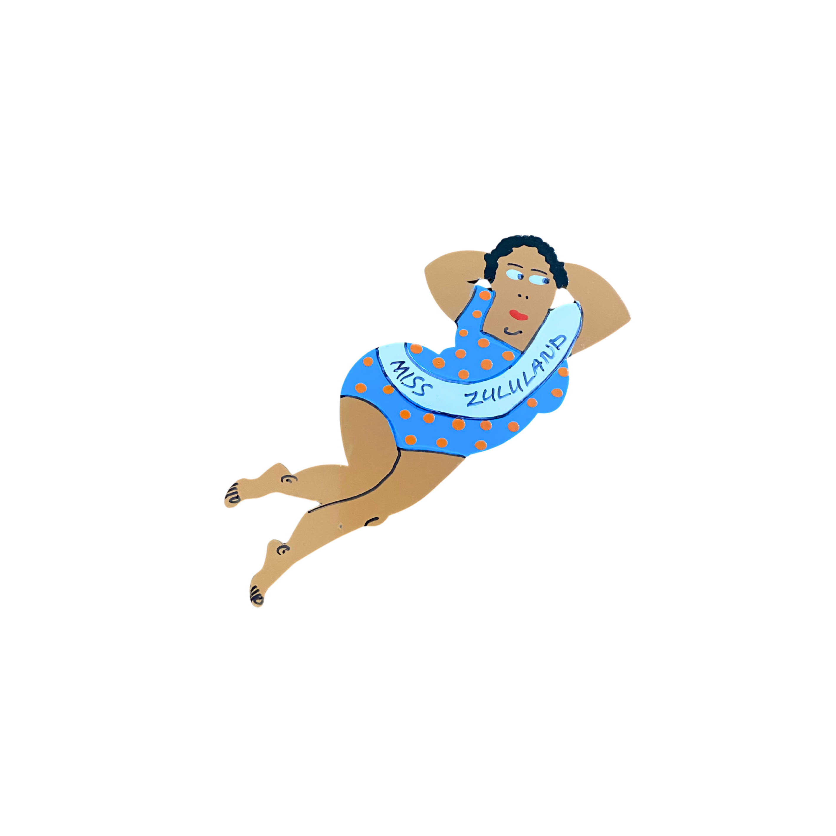 Hand Painted Miss HluHluwe/Zululand Fridge Magnet