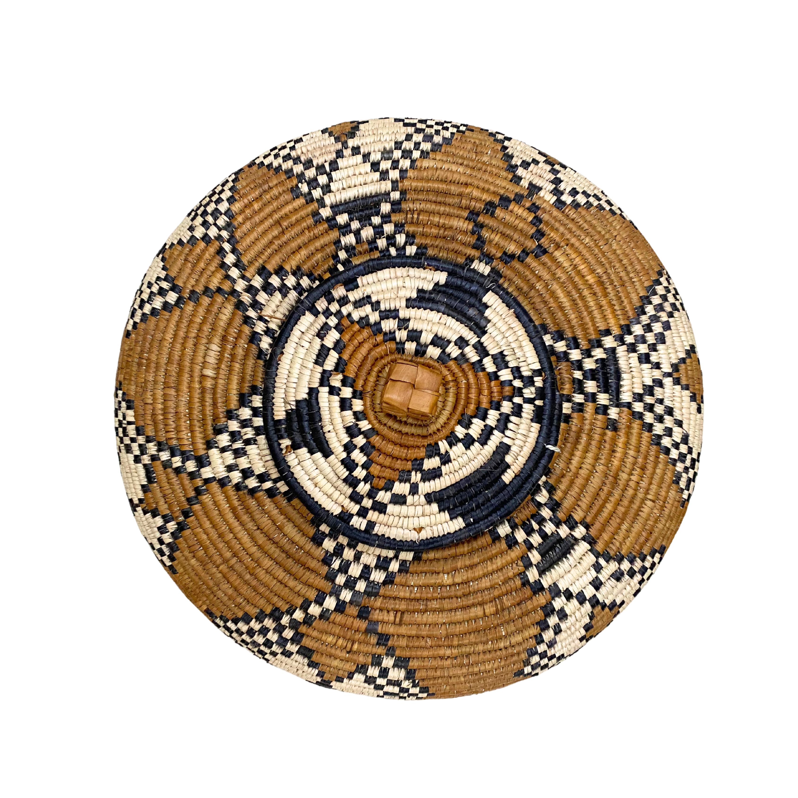 Hand Weaved Diamond Shields Basket (Bronw & Cream)