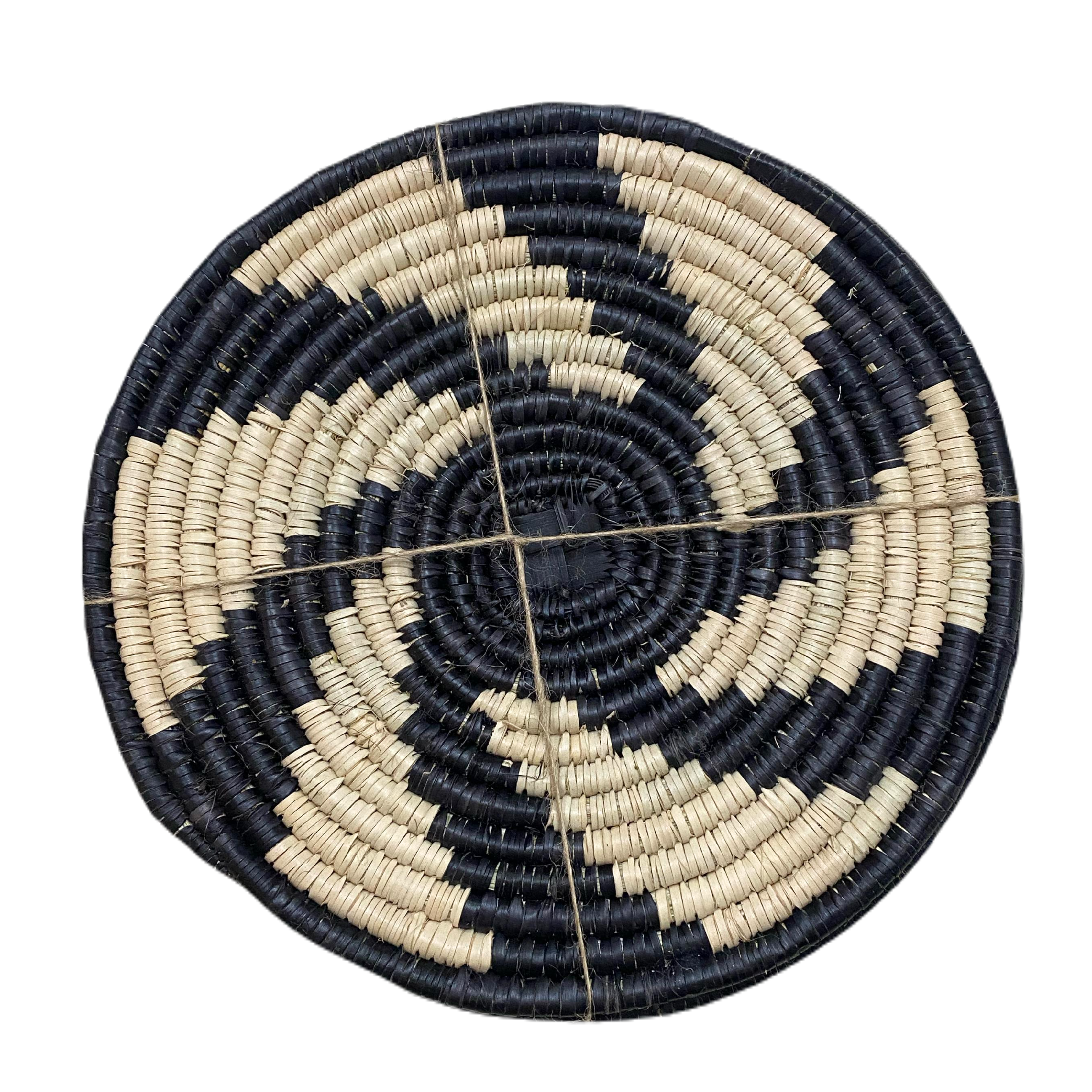 Hand Woven Ilala Palm Placemats (Black - 4 Pack)