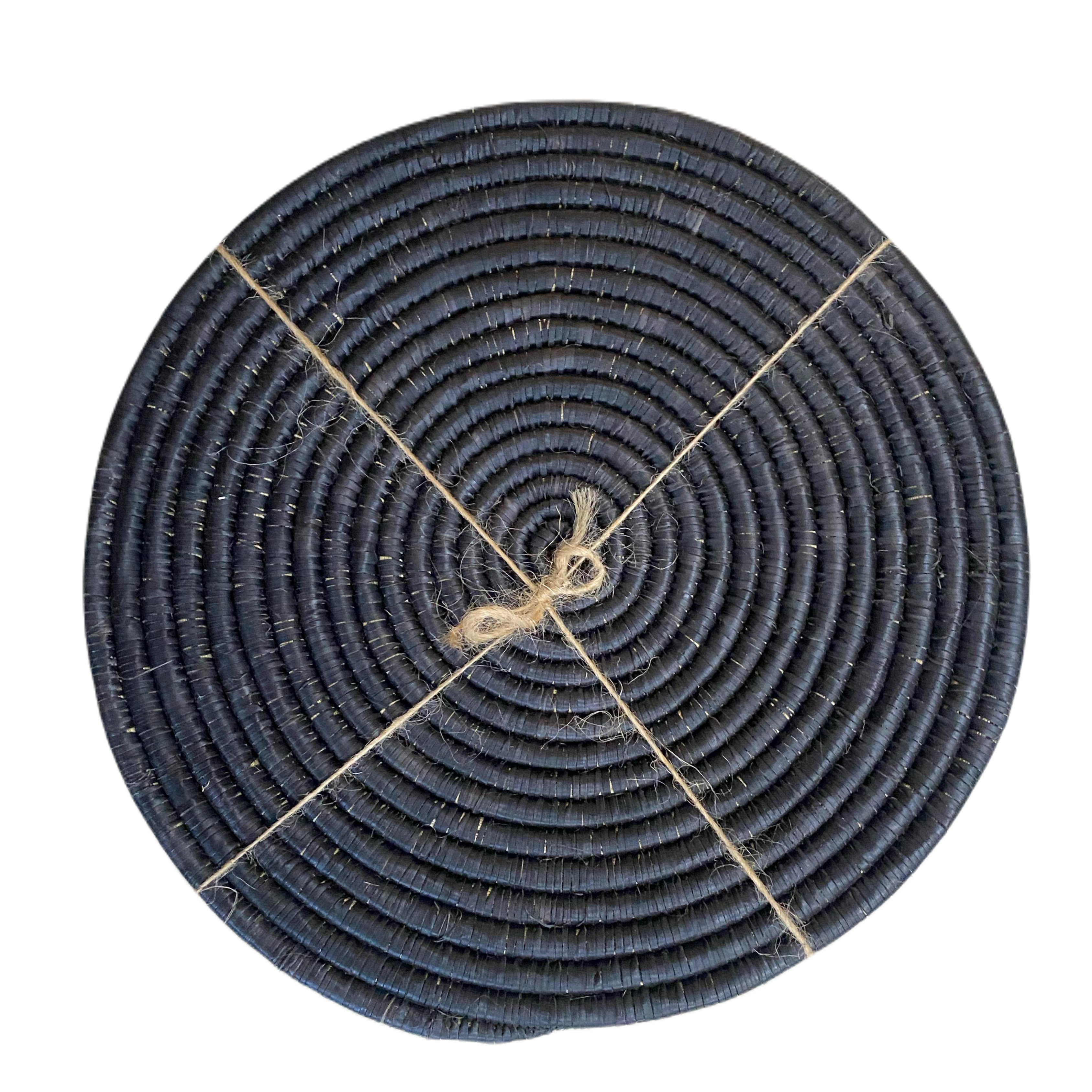Hand Woven Ilala Palm Placemats (Black - 4 Pack)