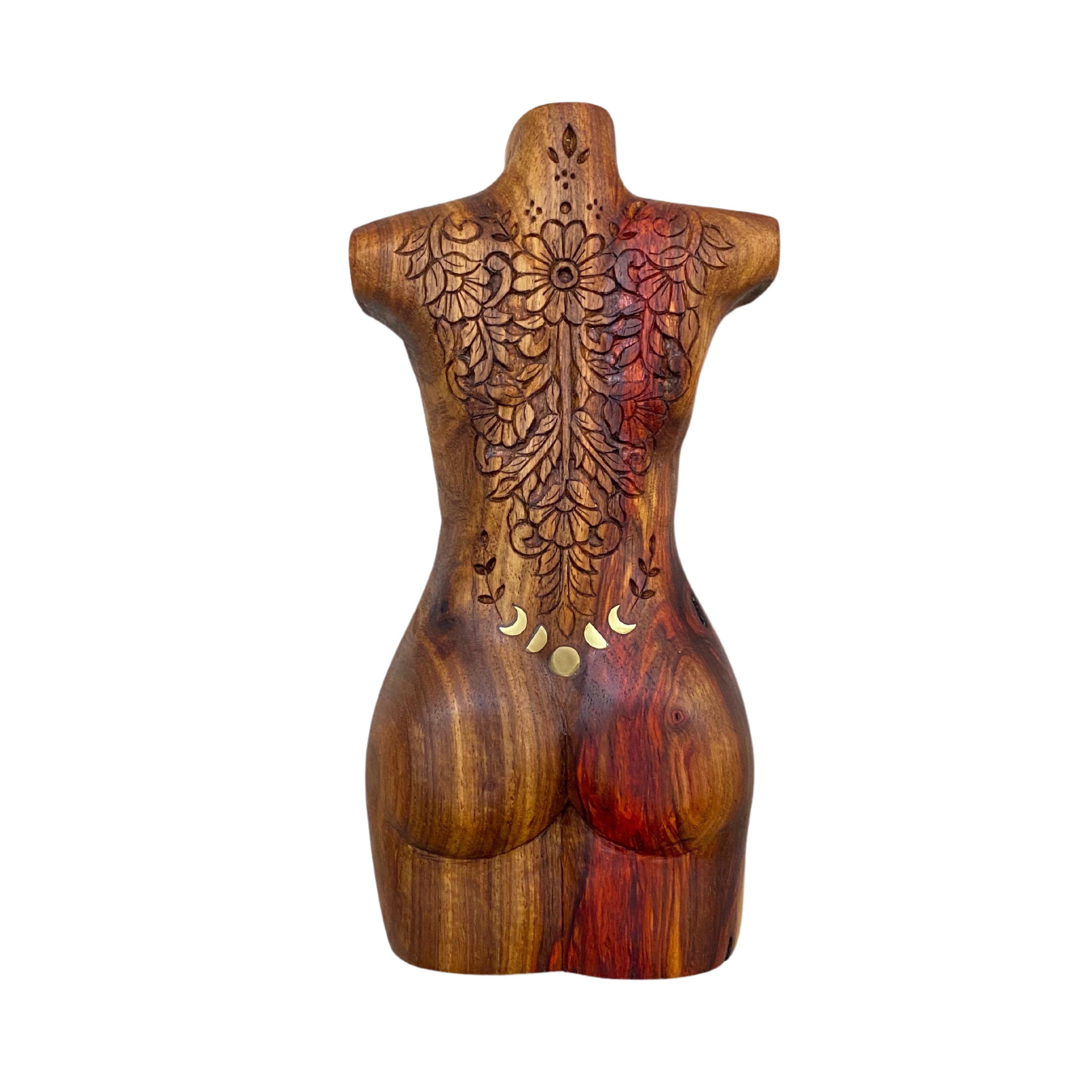 Hand Carved Nude Back Wall Vase