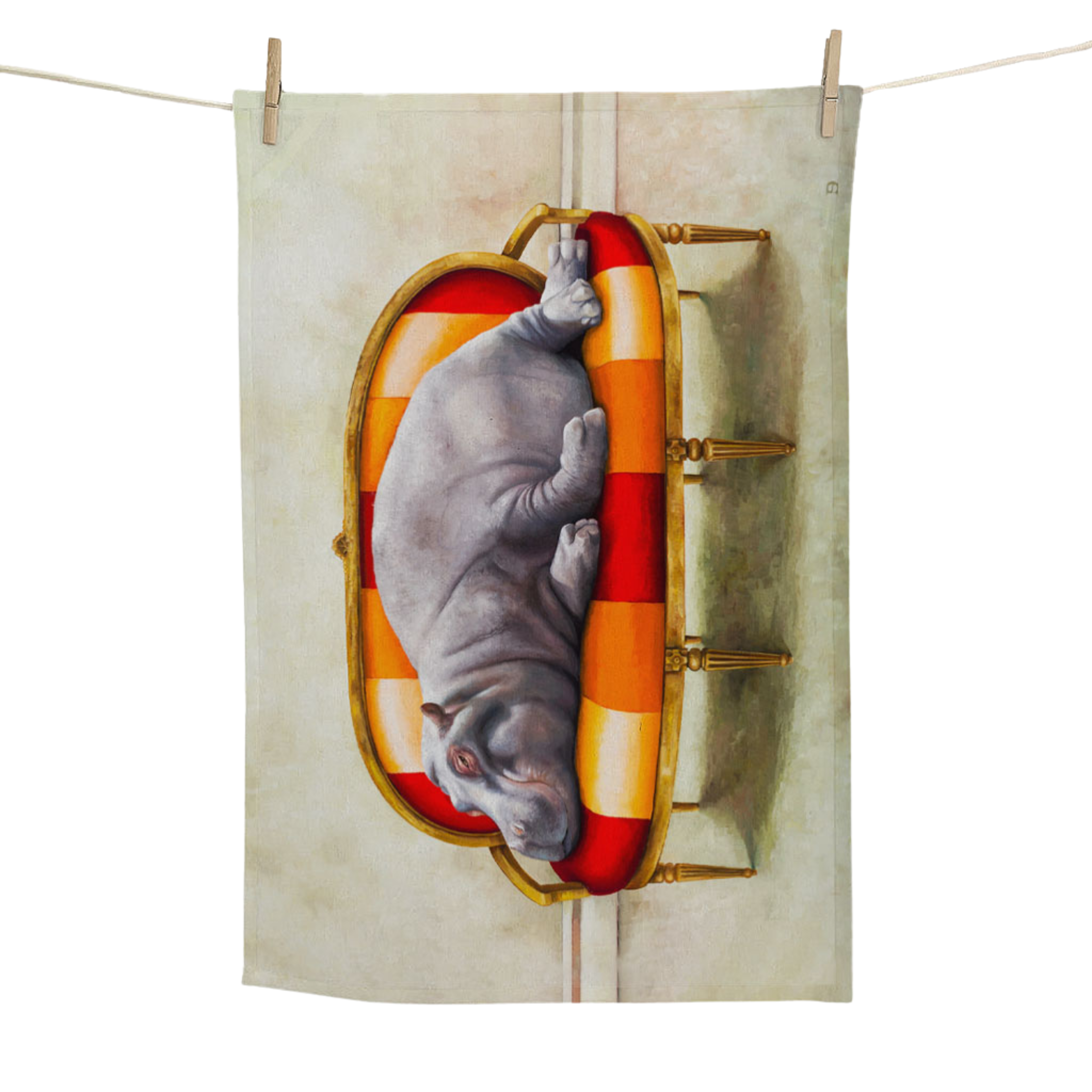Wildly Relaxed: The Animal Leisure Collection Cotton Tea Towels (Hippo)