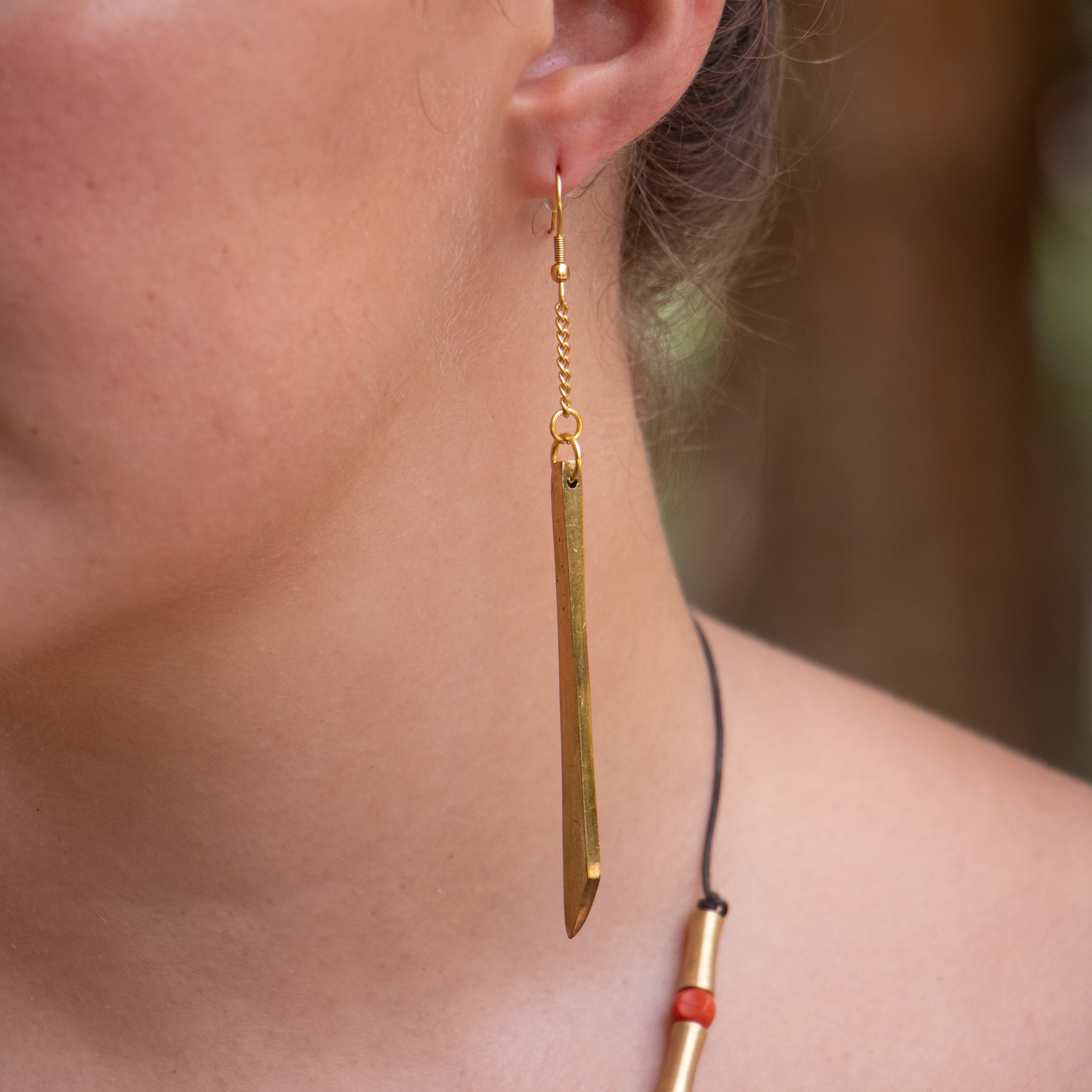 Yamkela - Sword Brass Earrings