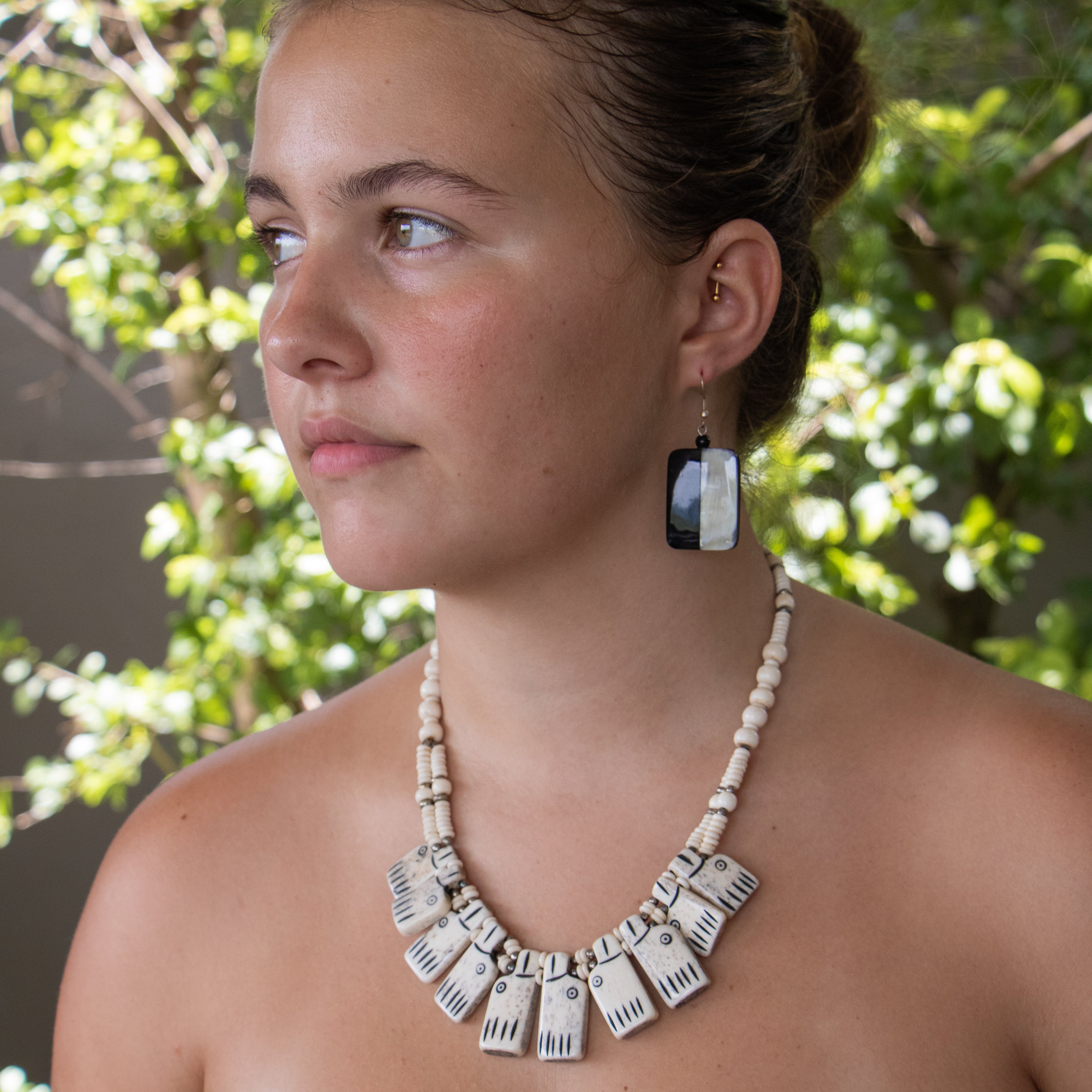 Abbie Bird Face Bone Necklace