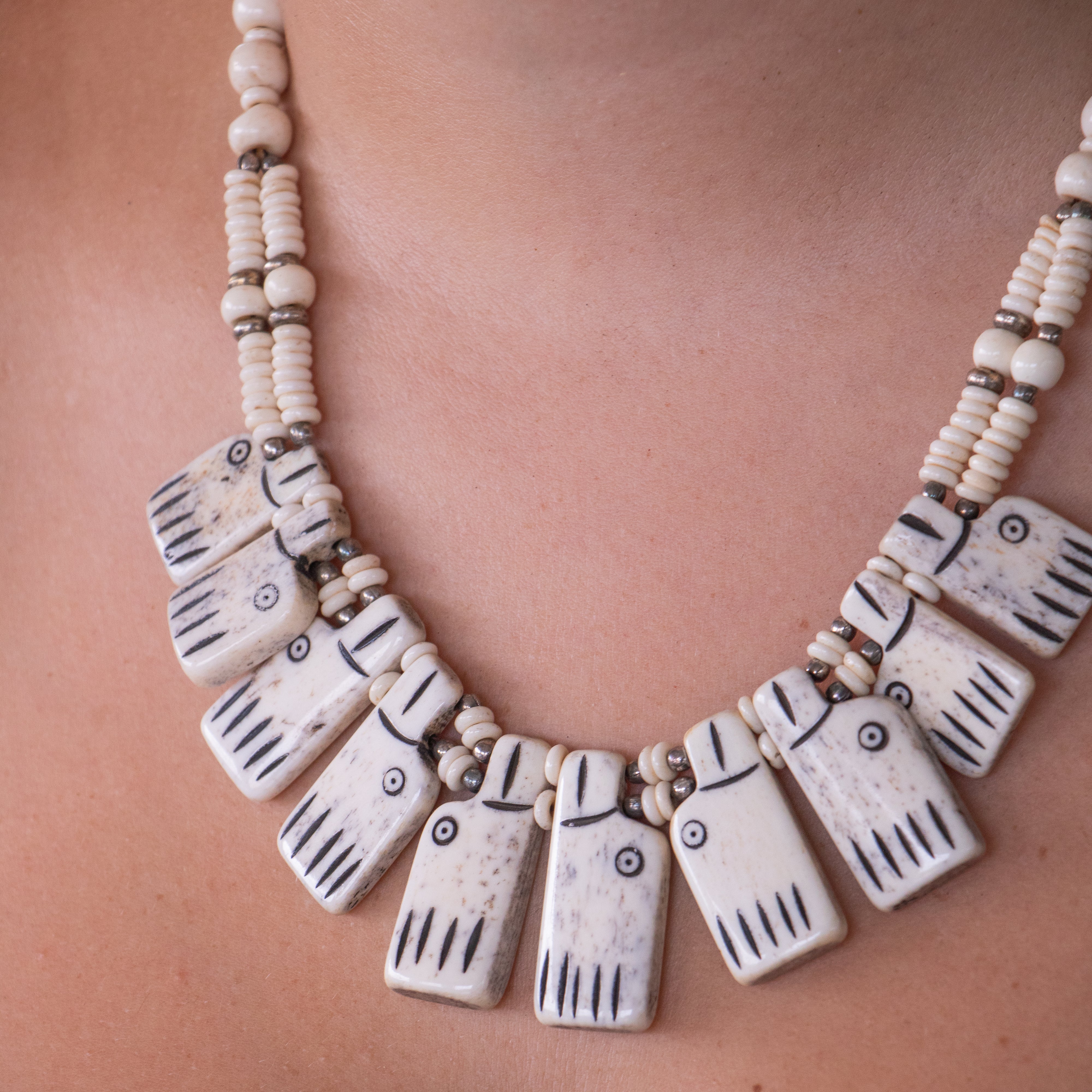 Abbie Bird Face Bone Necklace