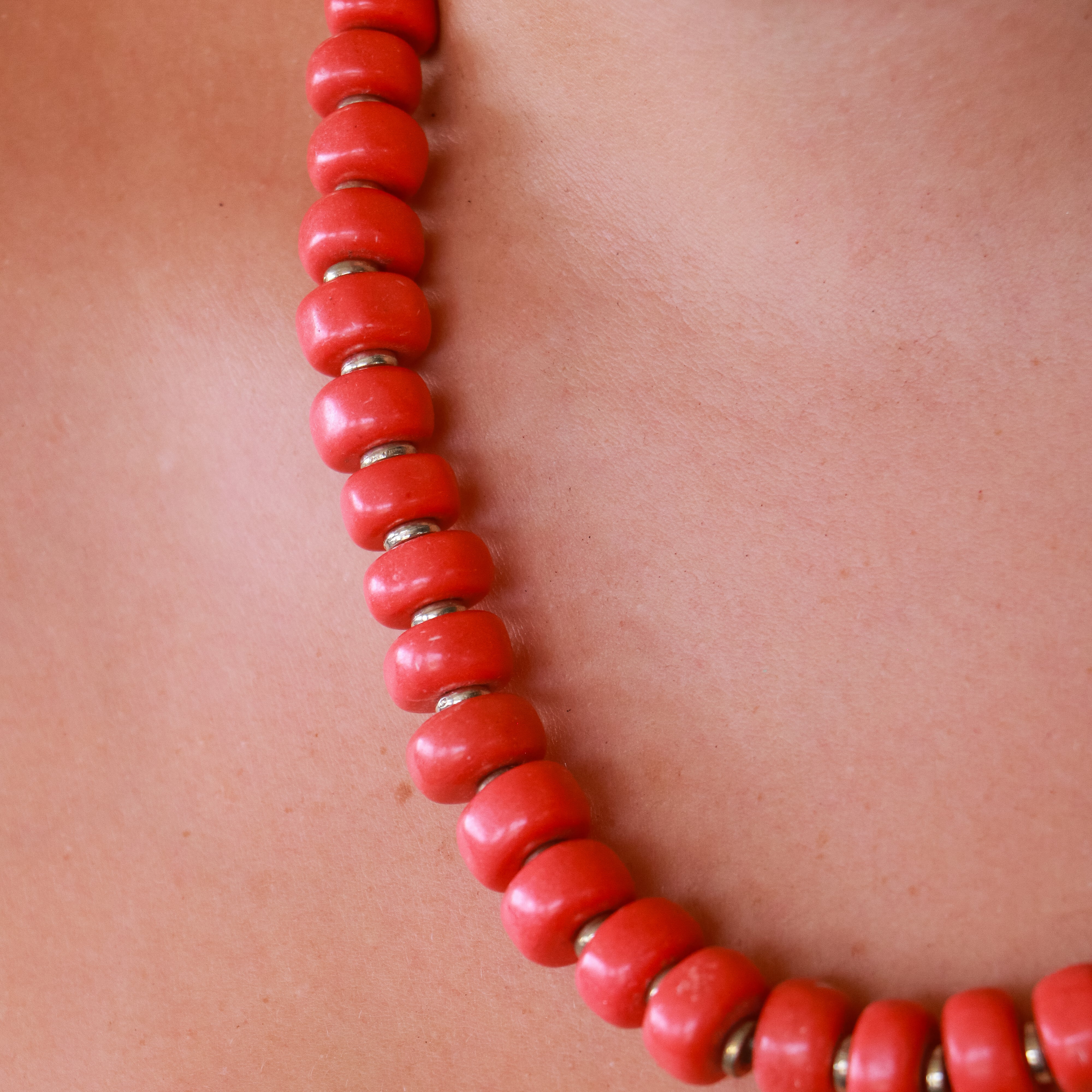 Salmon Beaded Necklace