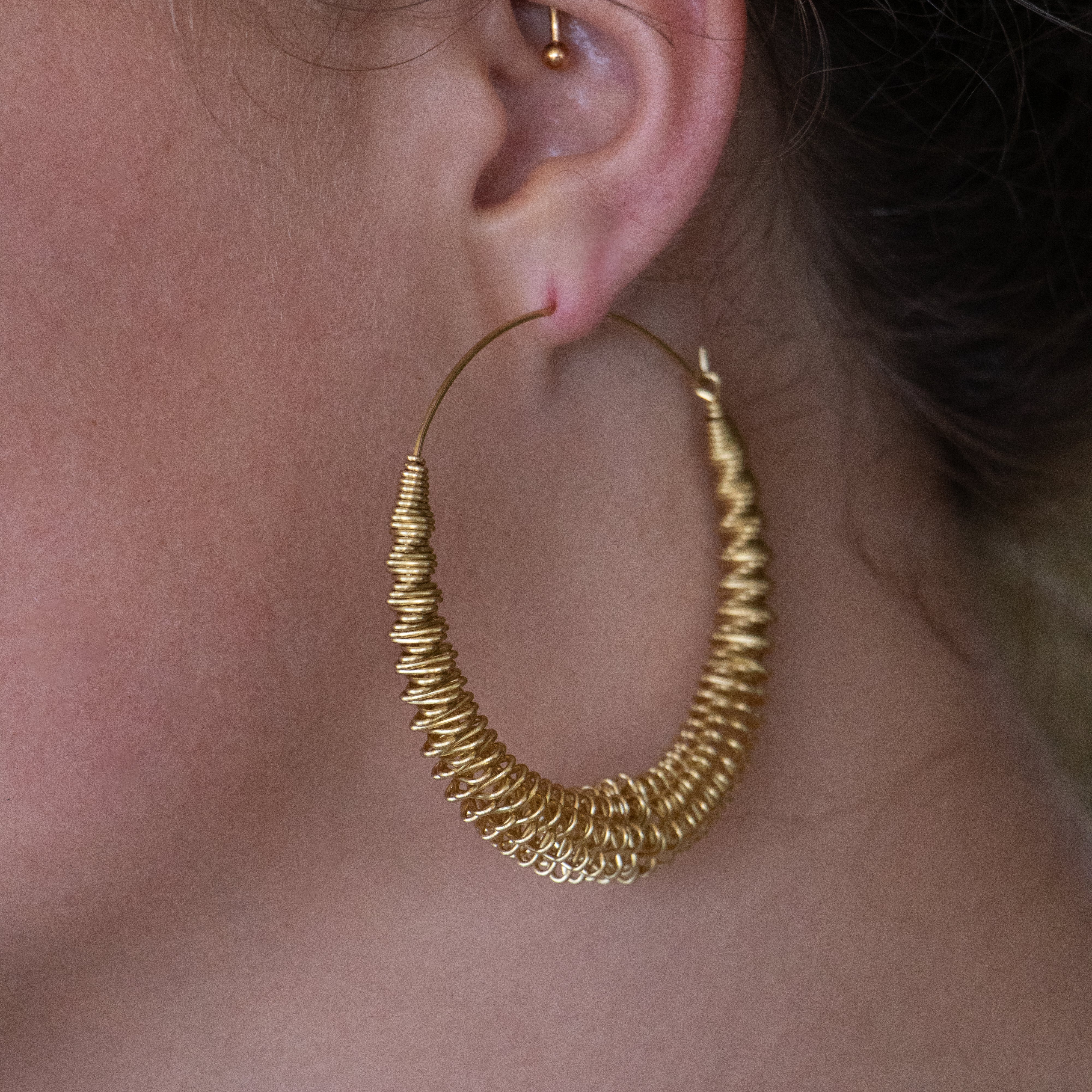 Zimkhitha - Slinky Brass Hoop Earrings