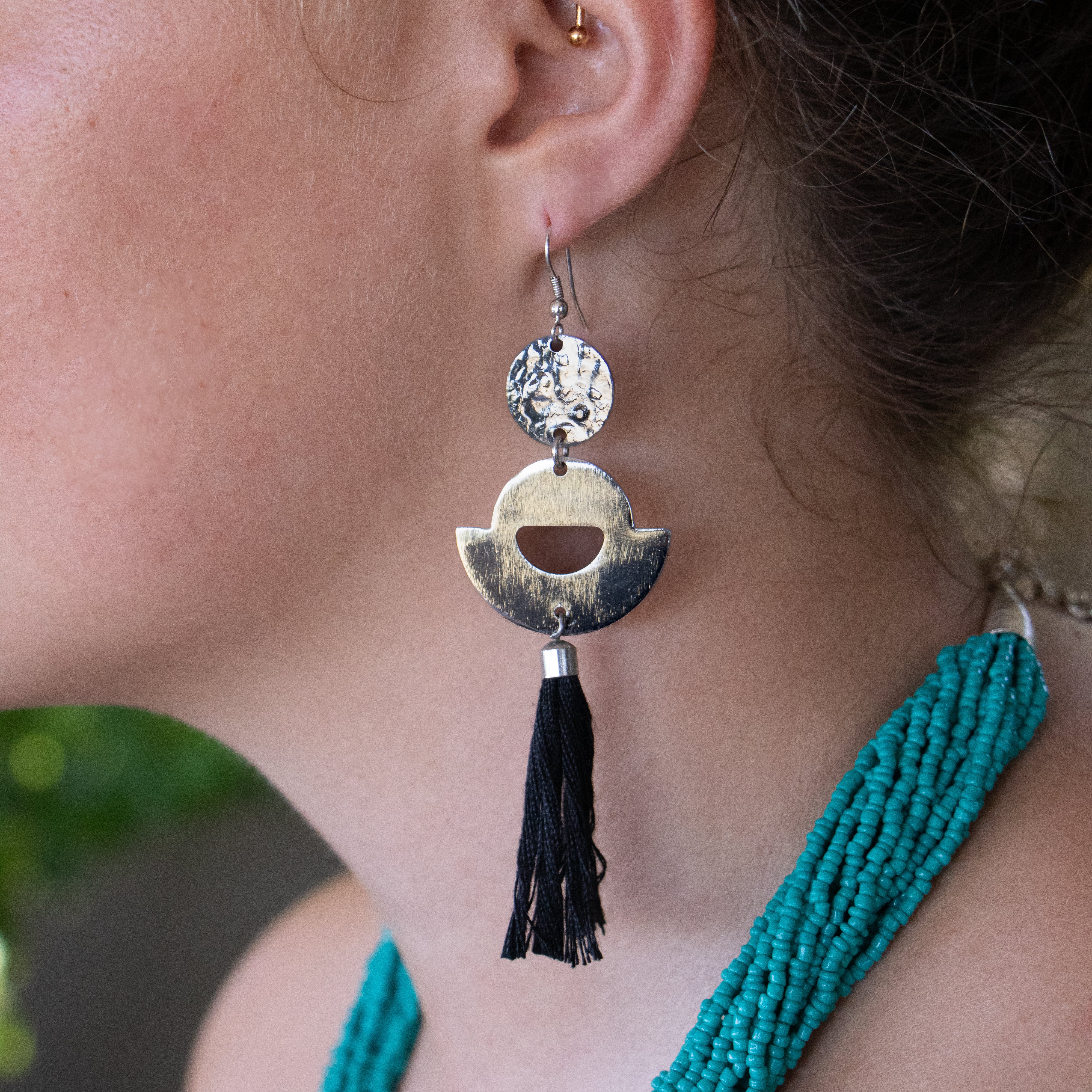 Itumeleng - Silver & Cotton Earrings