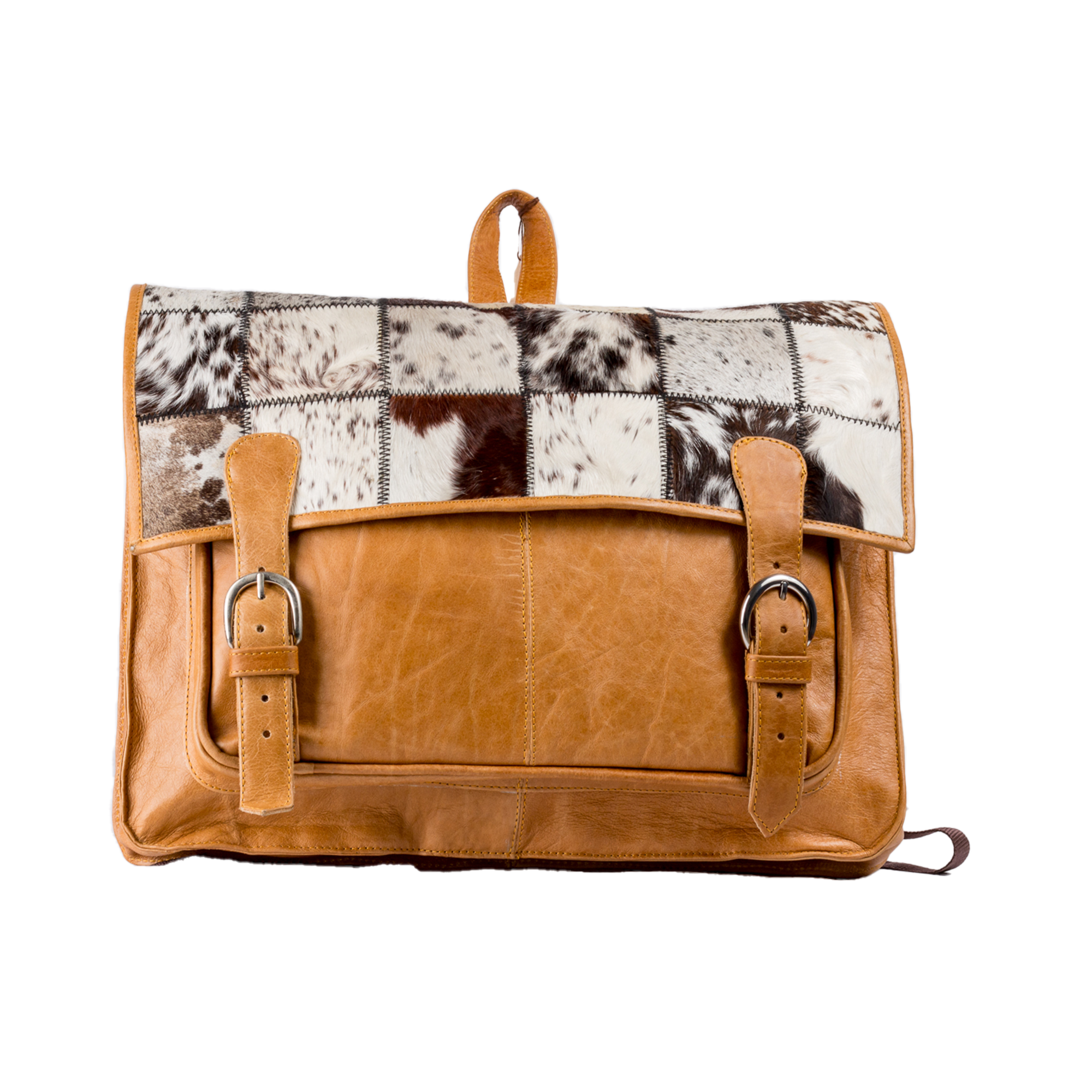 Large Nguni Patched Leather Briefcase/Backpack