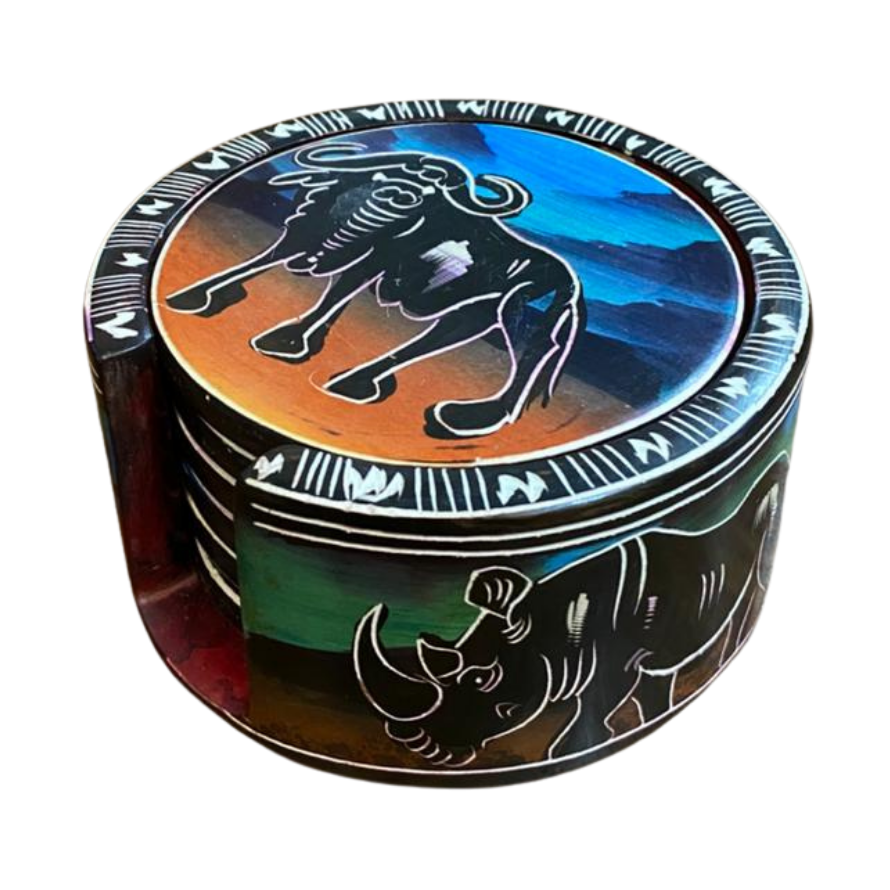 Large Colourful Soapstone Coasters