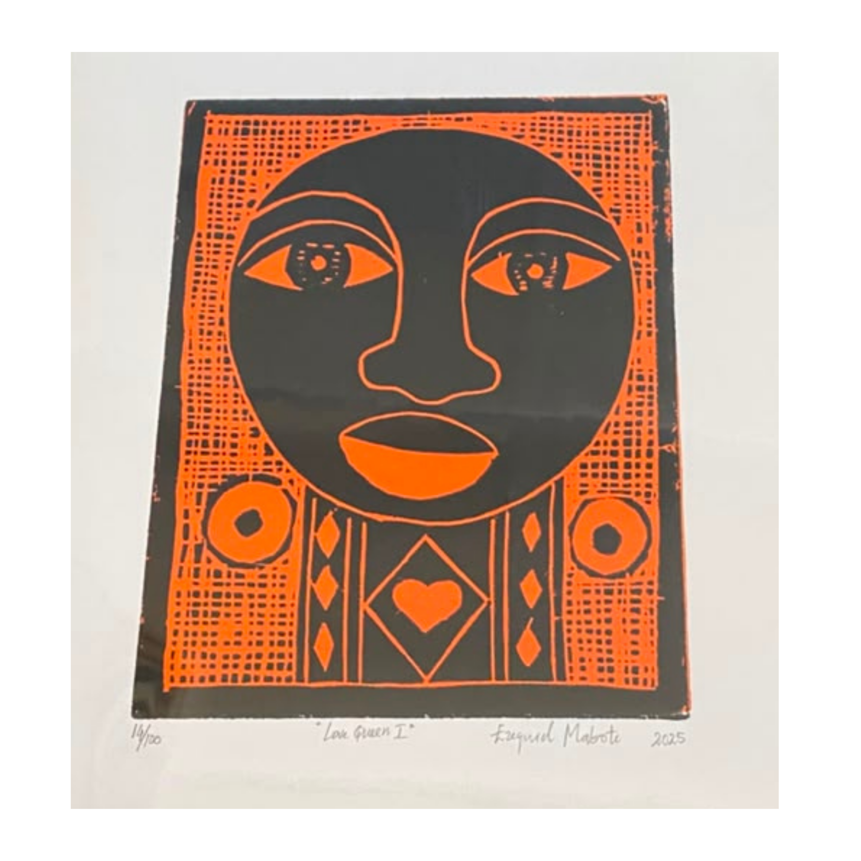 Mabote Art Woodprint Painting - Love Queen