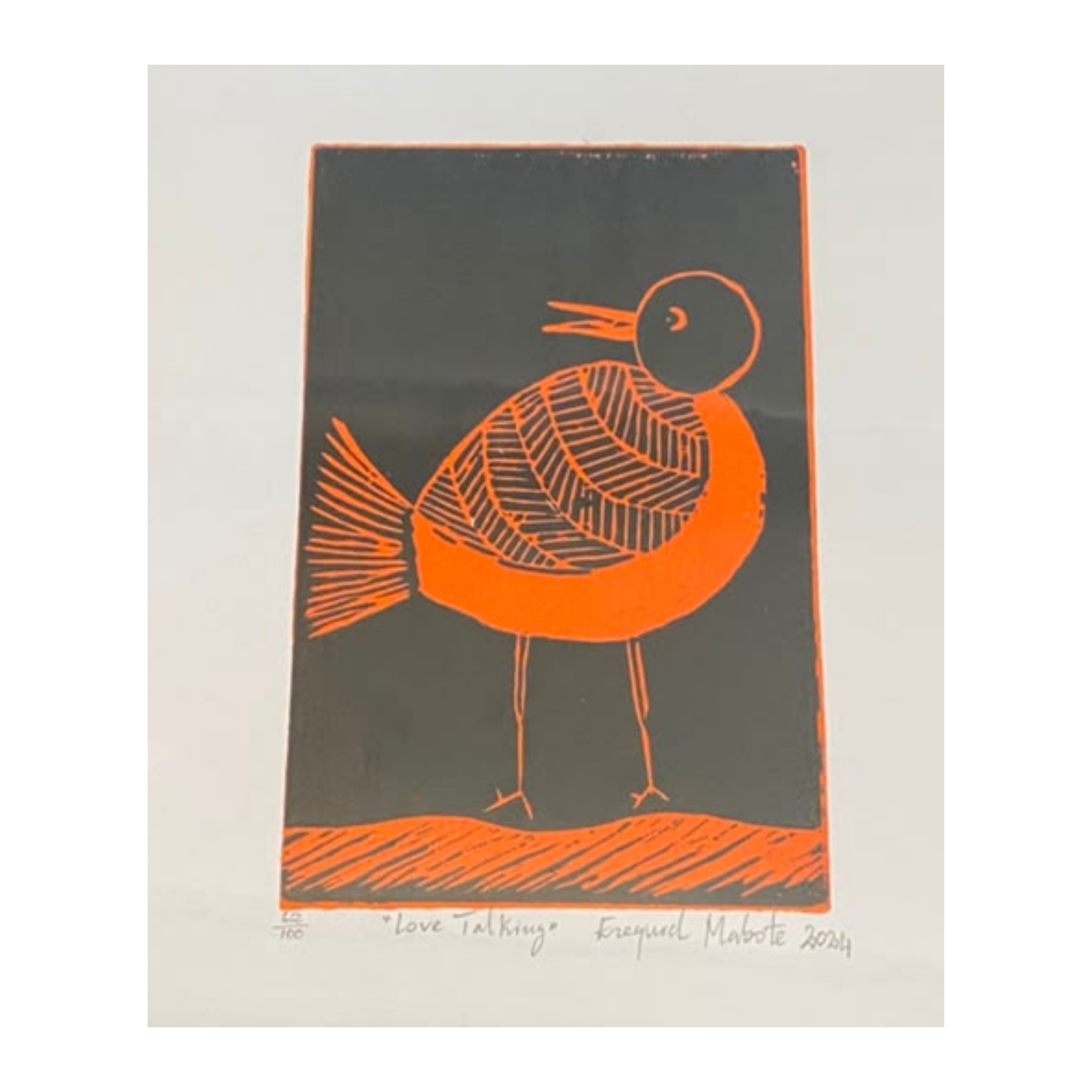 Mabote Art Woodprint Painting -  Love Talking
