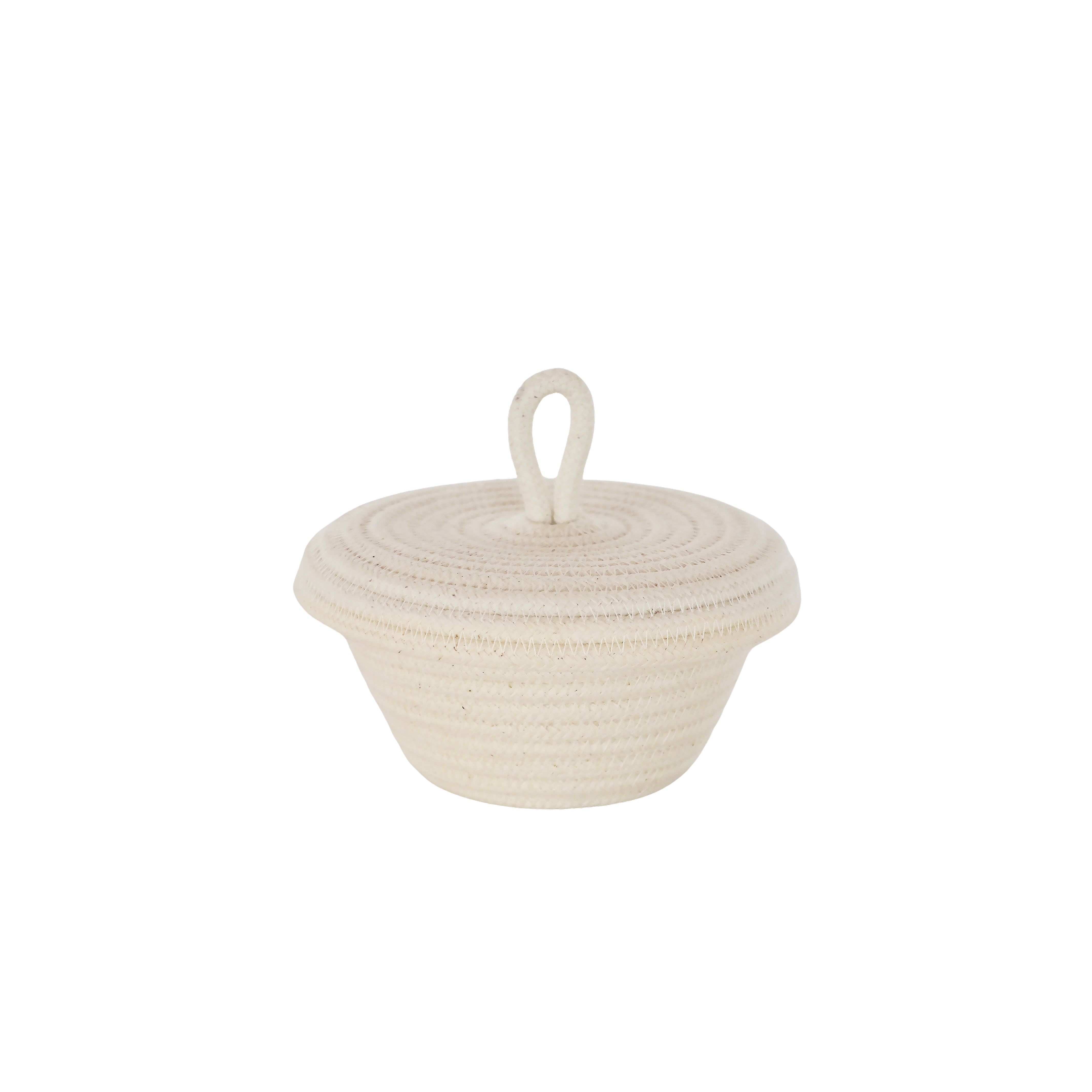Cotton Woven Petite Lidded Basket (XS)