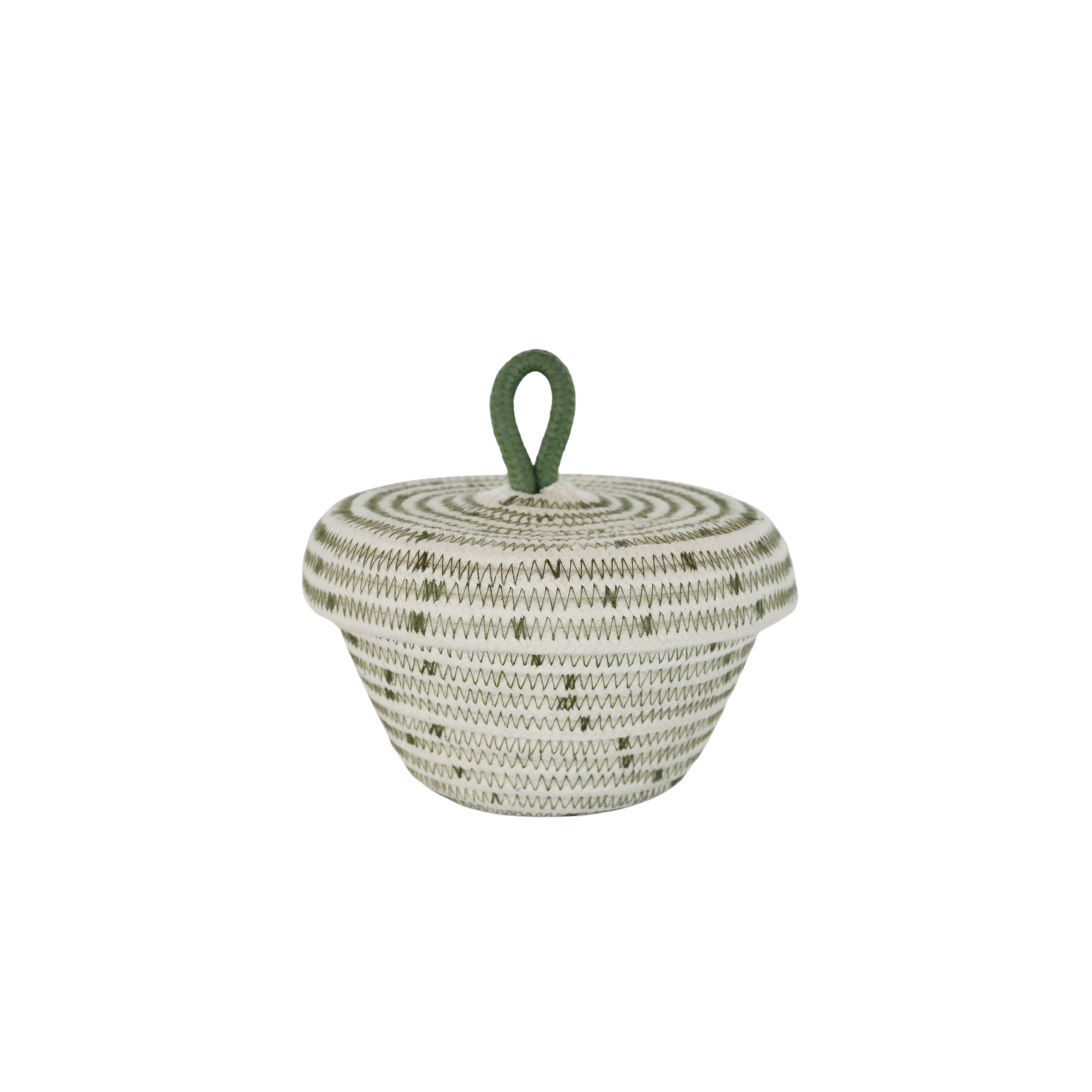 Cotton Woven Petite Lidded Basket (XS)