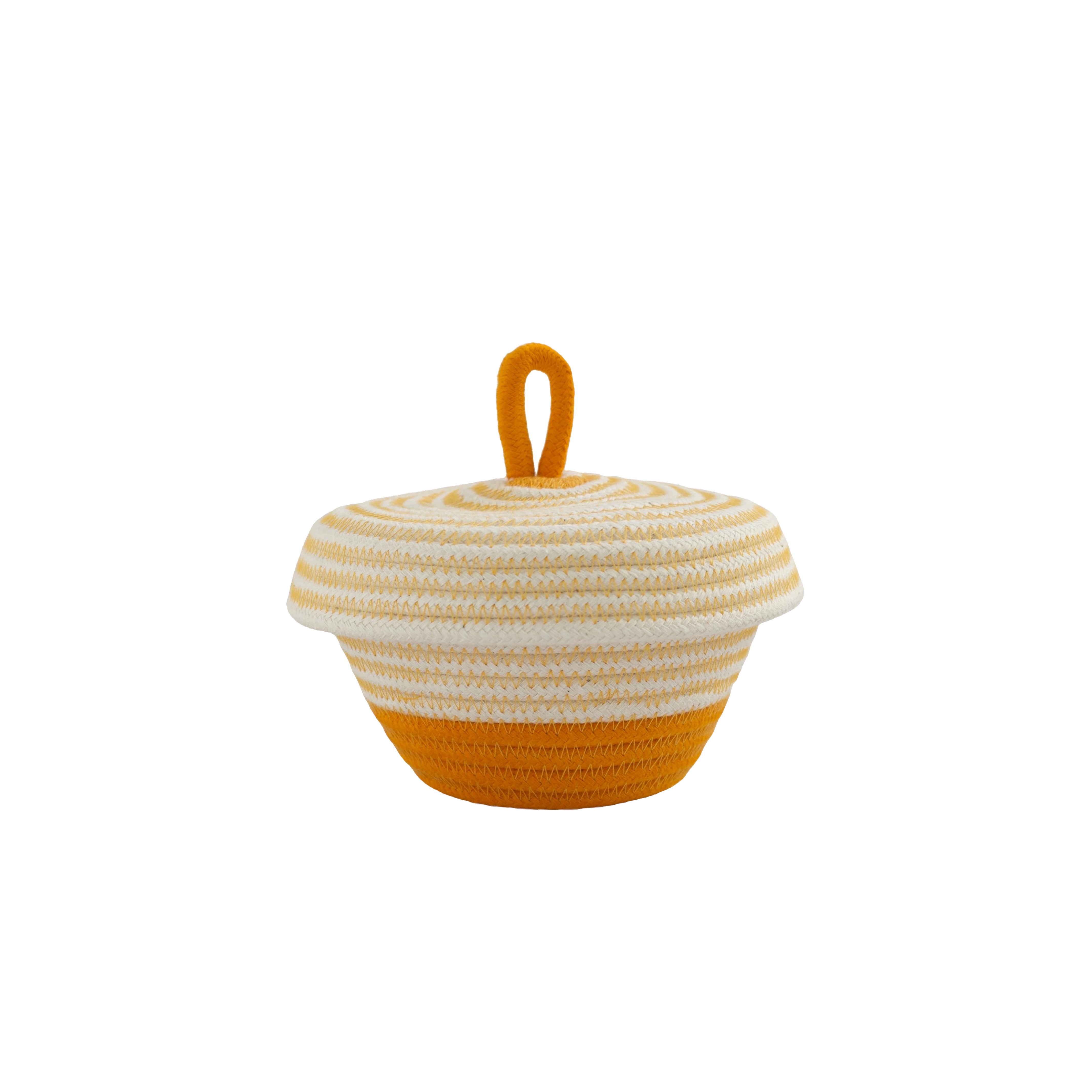 Cotton Woven Petite Lidded Basket (XS)