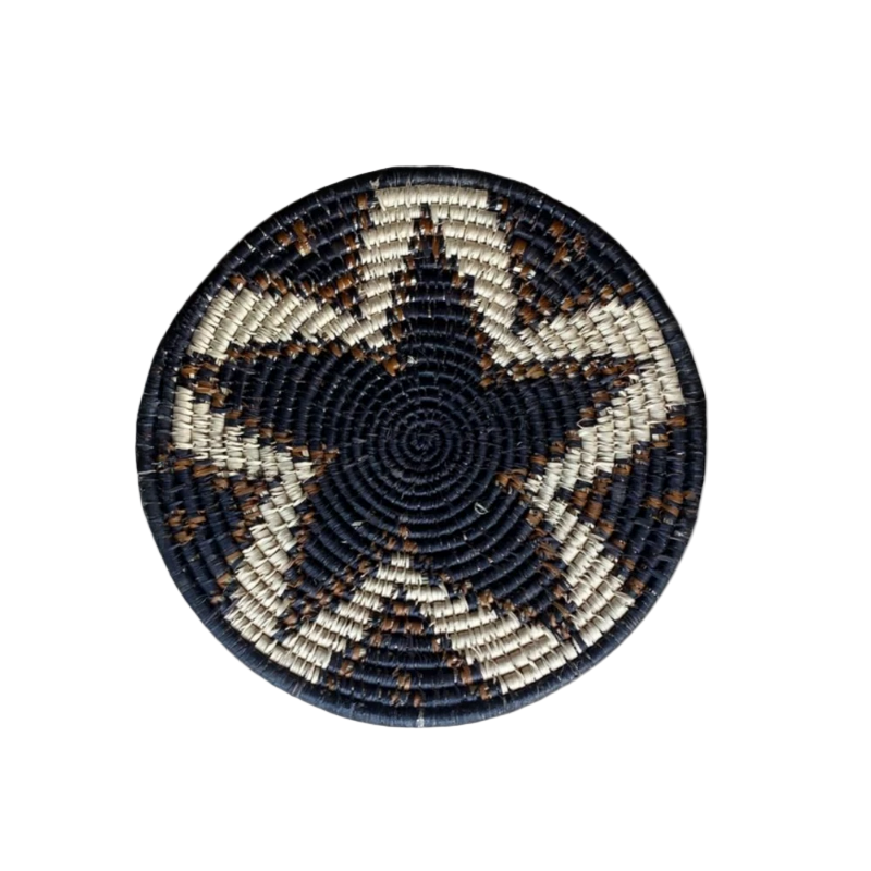 Hand Woven Ilala Palm Placemats (Black - 4 Pack)