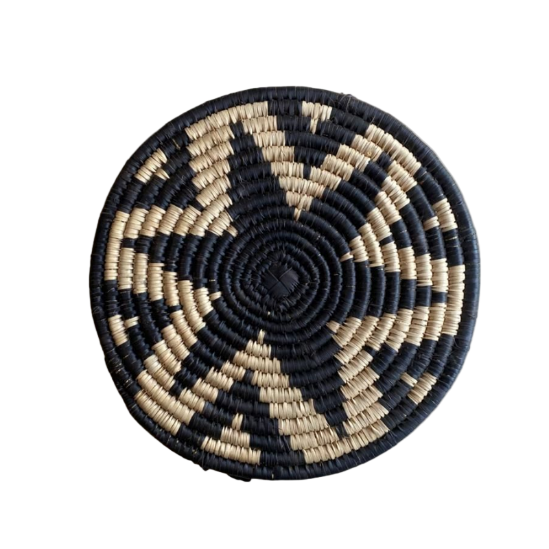 Hand Woven Ilala Palm Placemats (Black - 4 Pack)