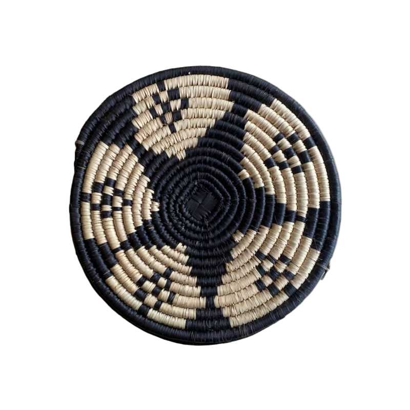 Hand Woven Ilala Palm Placemats (Black - 4 Pack)