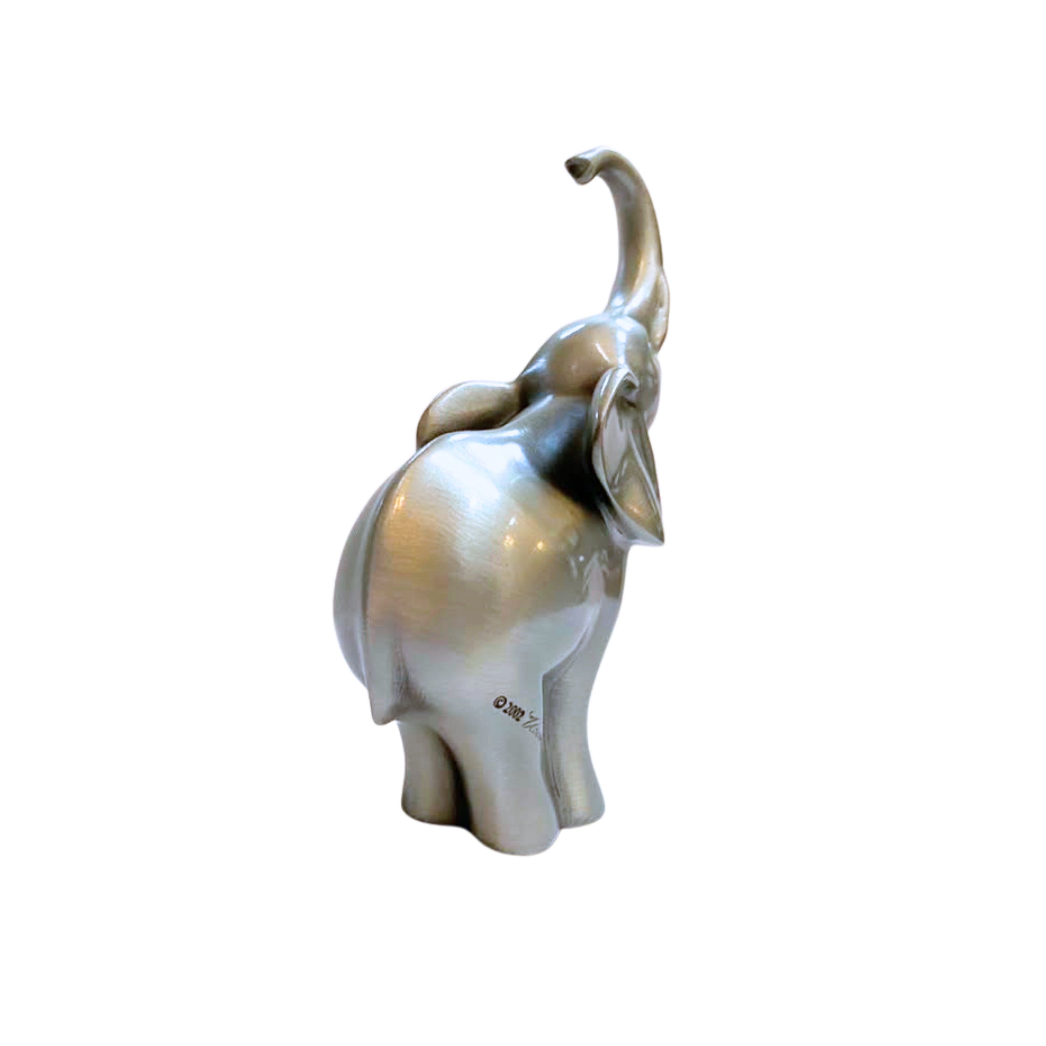 Pewter Elephant Trunk Up Sculpture