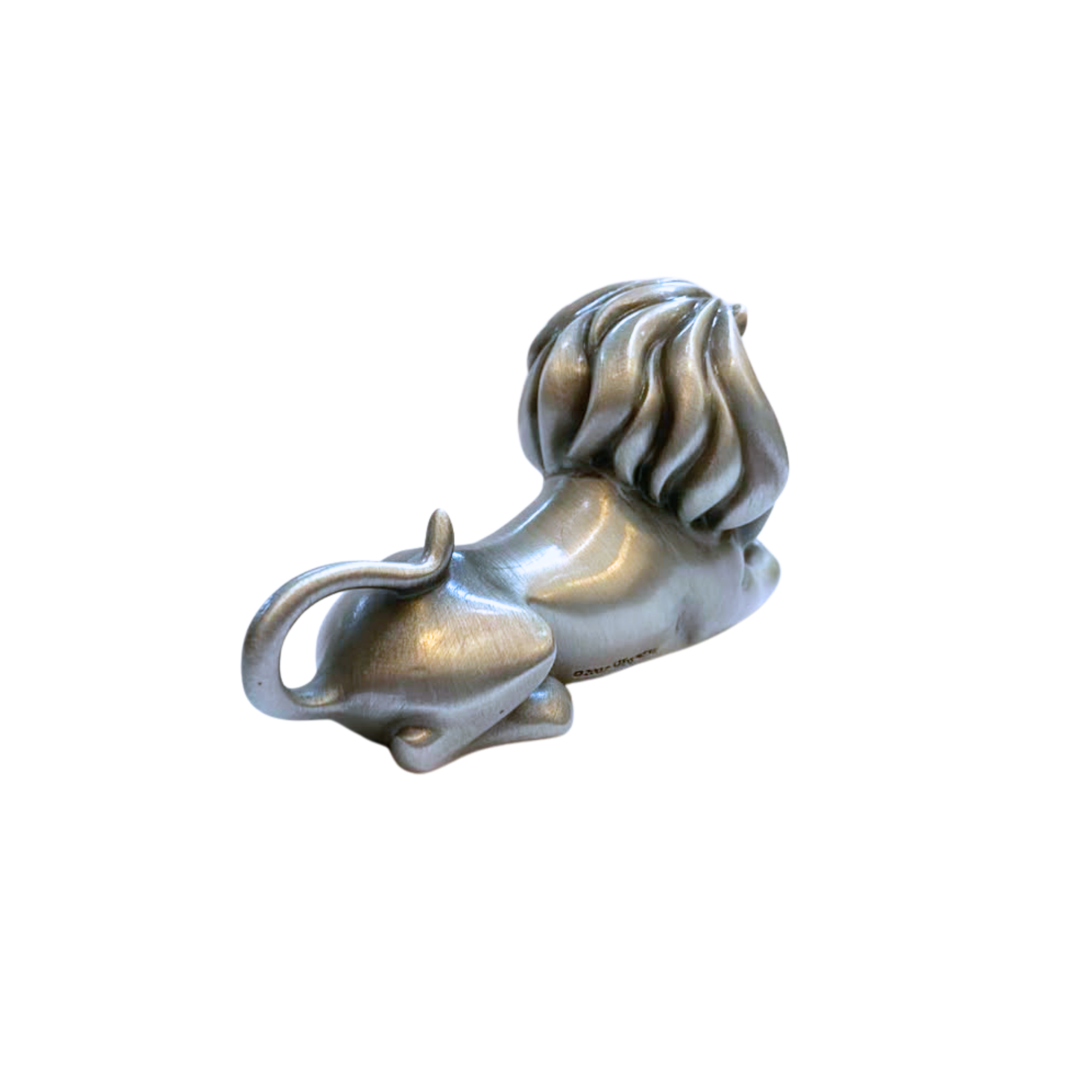 Pewter Lion Lying Down Sculpture