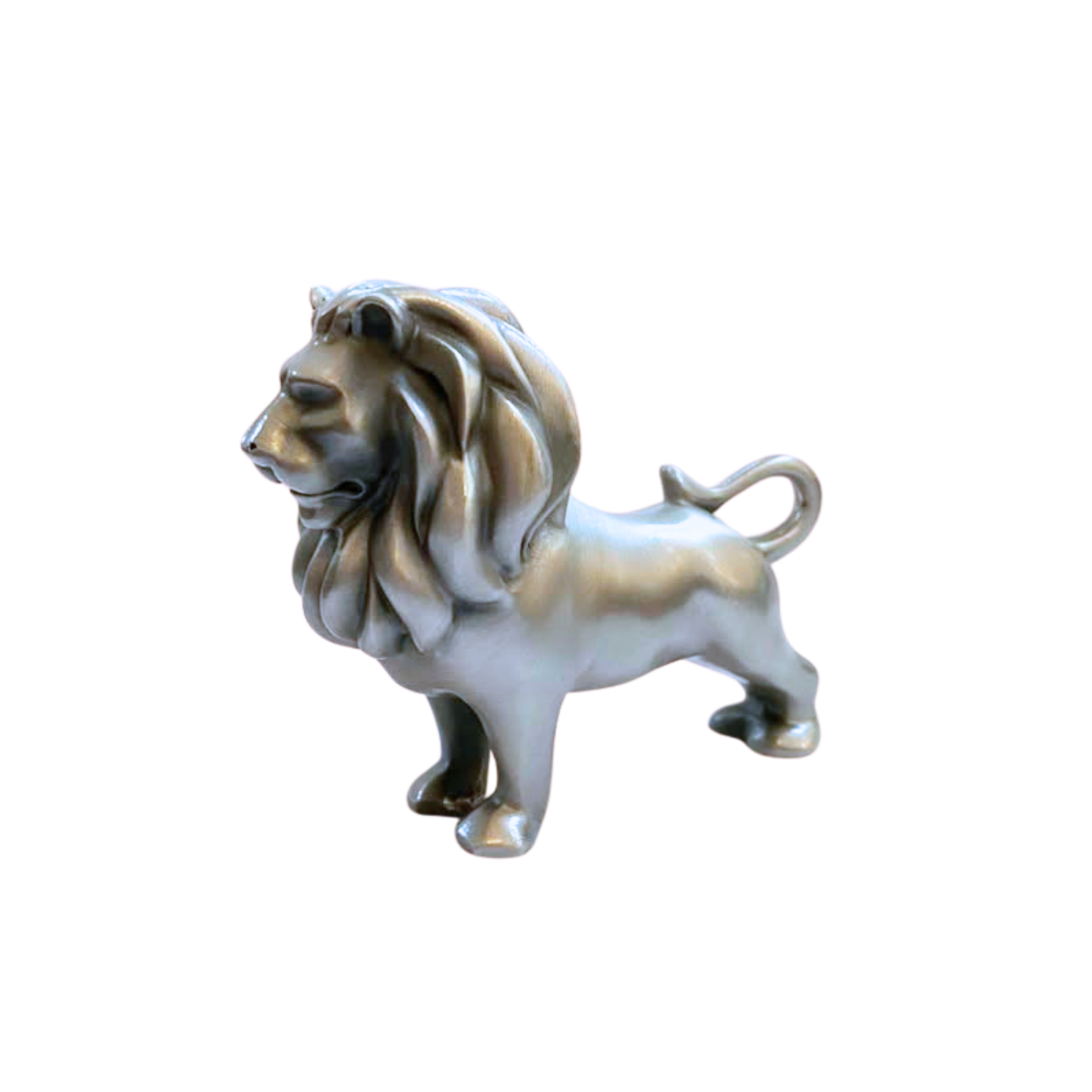 Pewter Standing Lion Sculpture