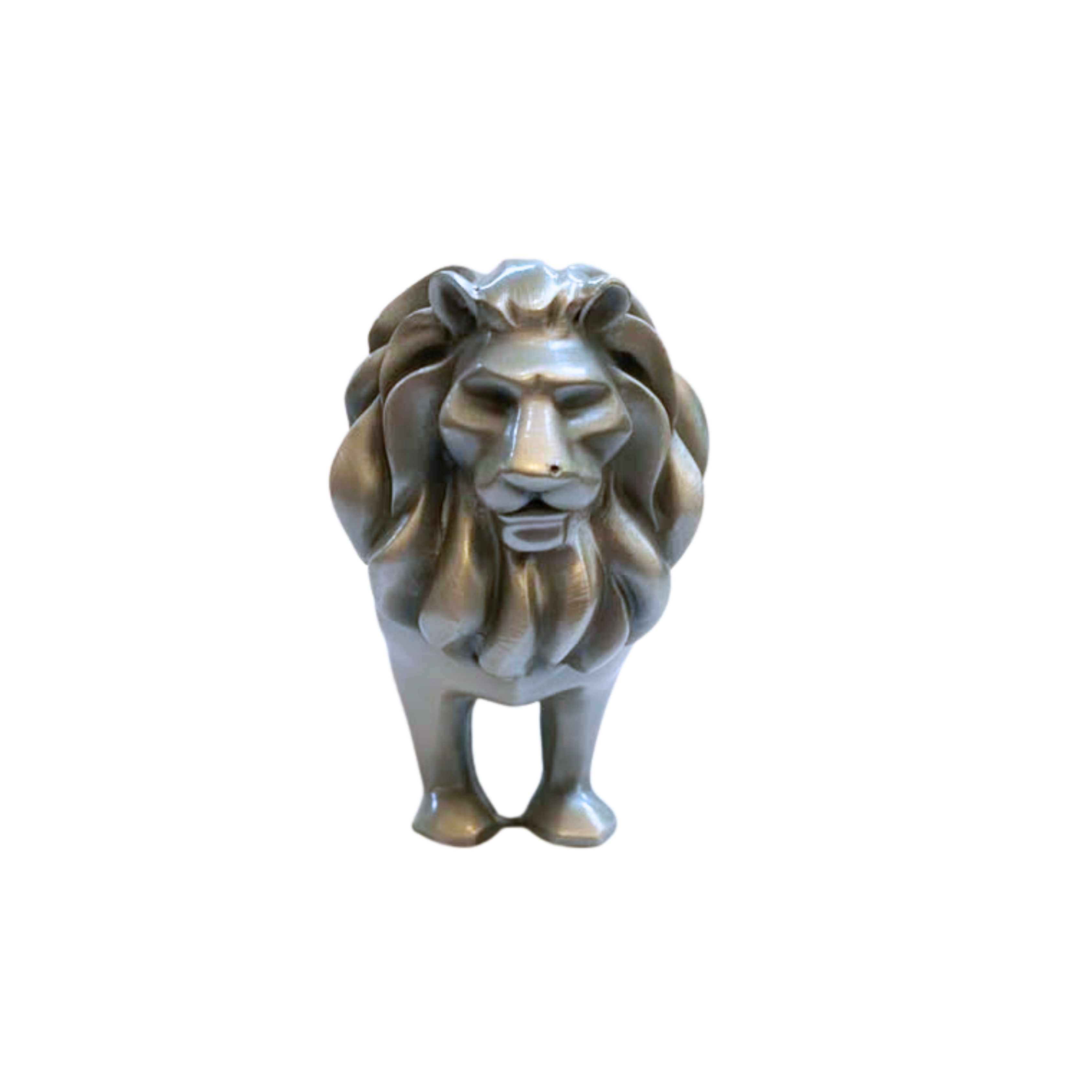 Pewter Standing Lion Sculpture