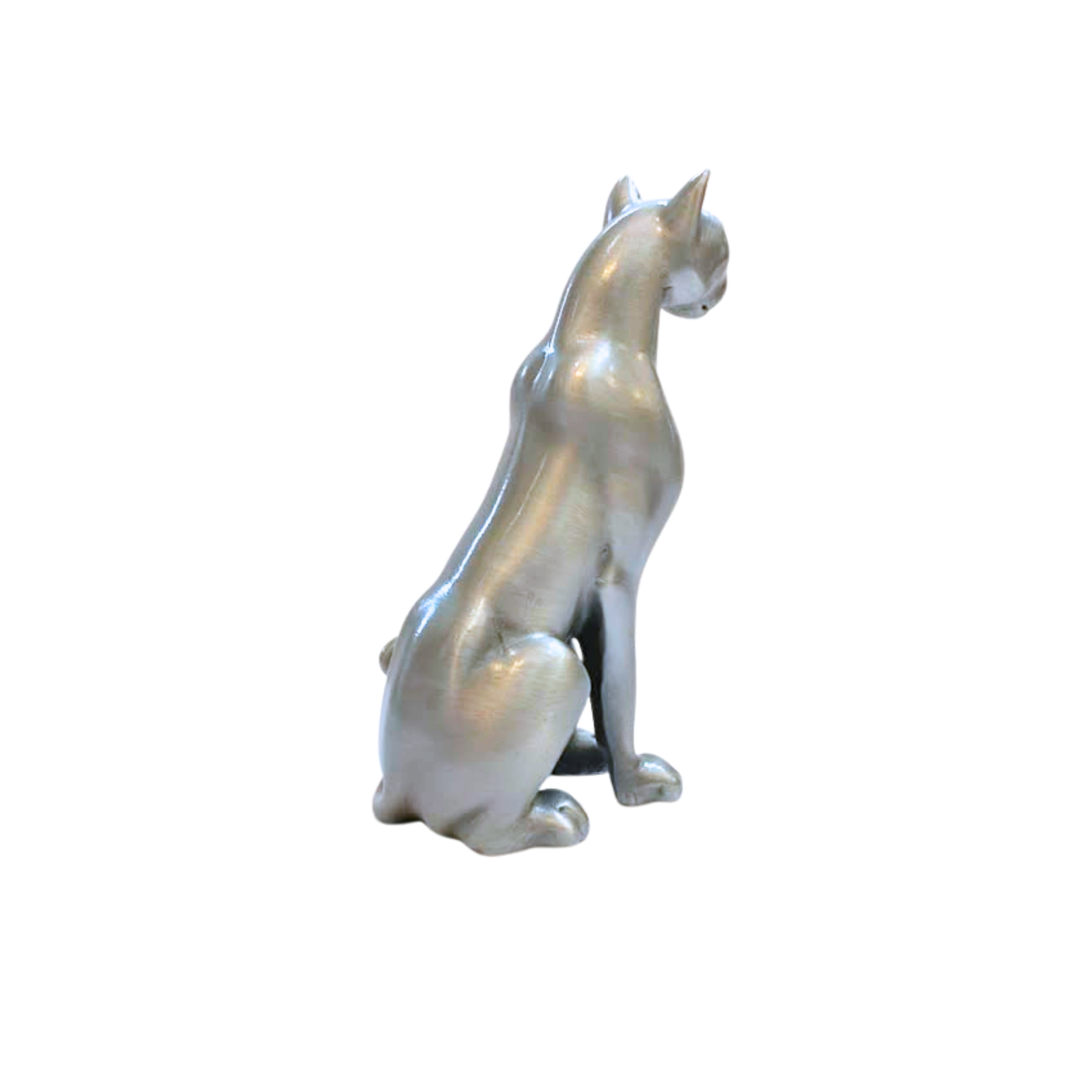 Pewter Lioness Sitting Sculpture