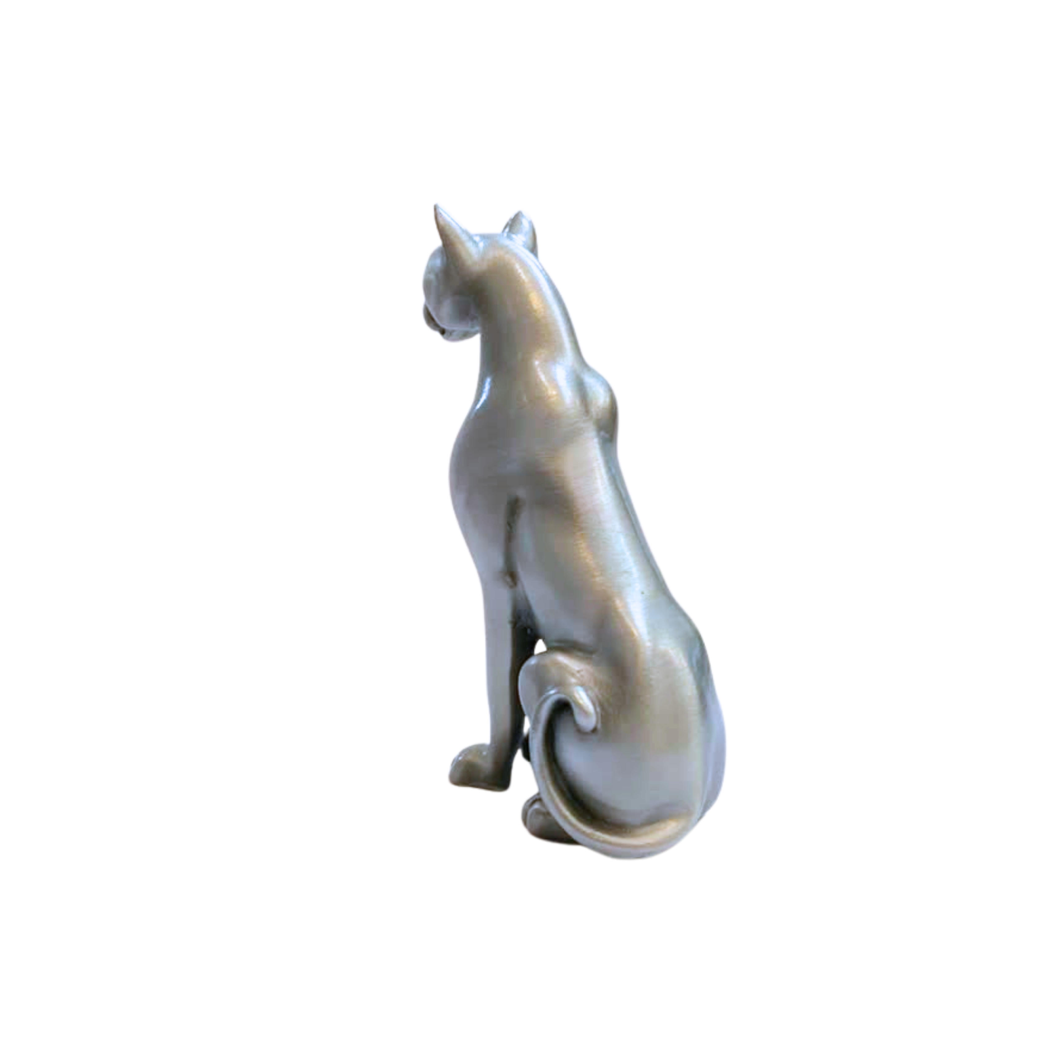Pewter Lioness Sitting Sculpture