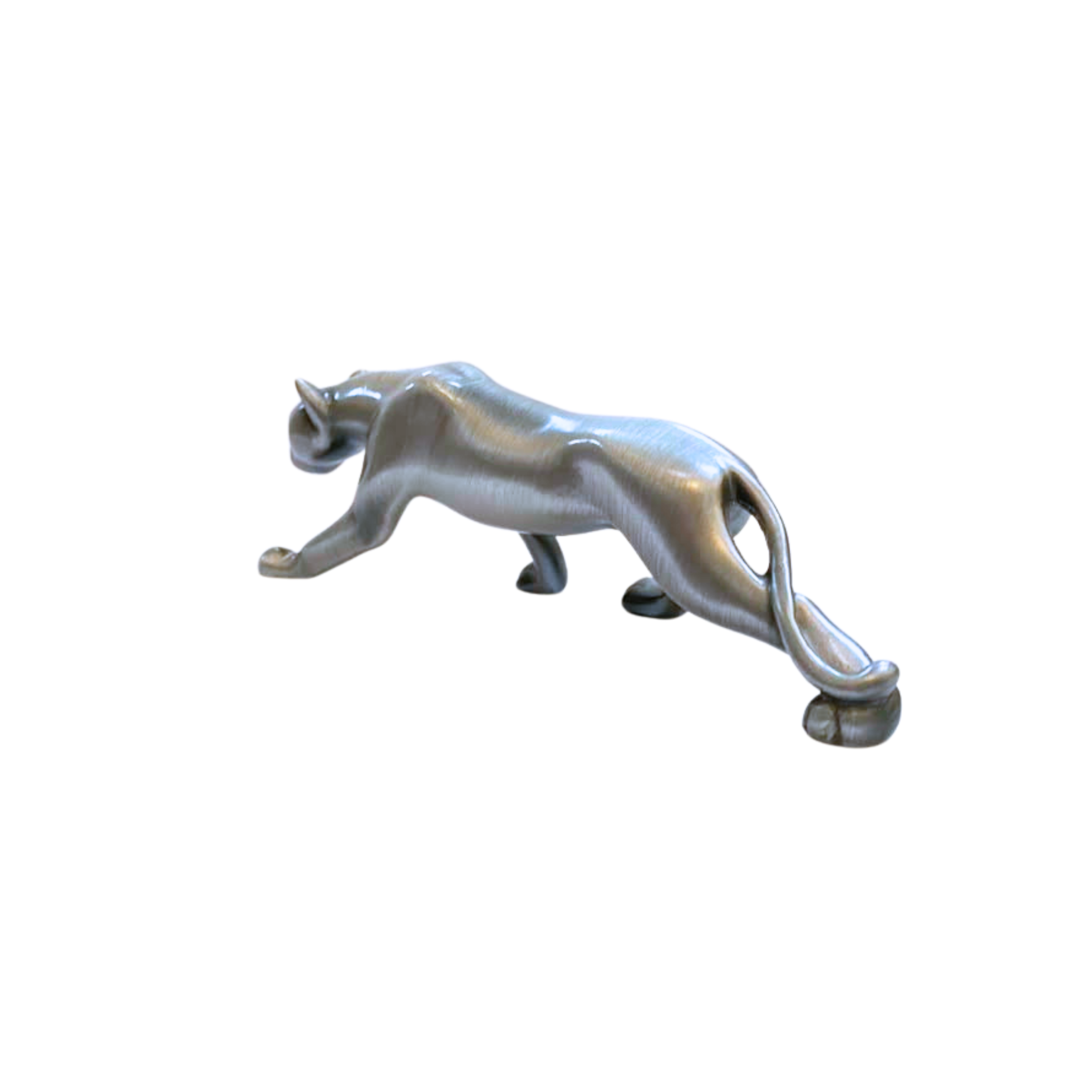 Pewter Lioness Walking Sculpture