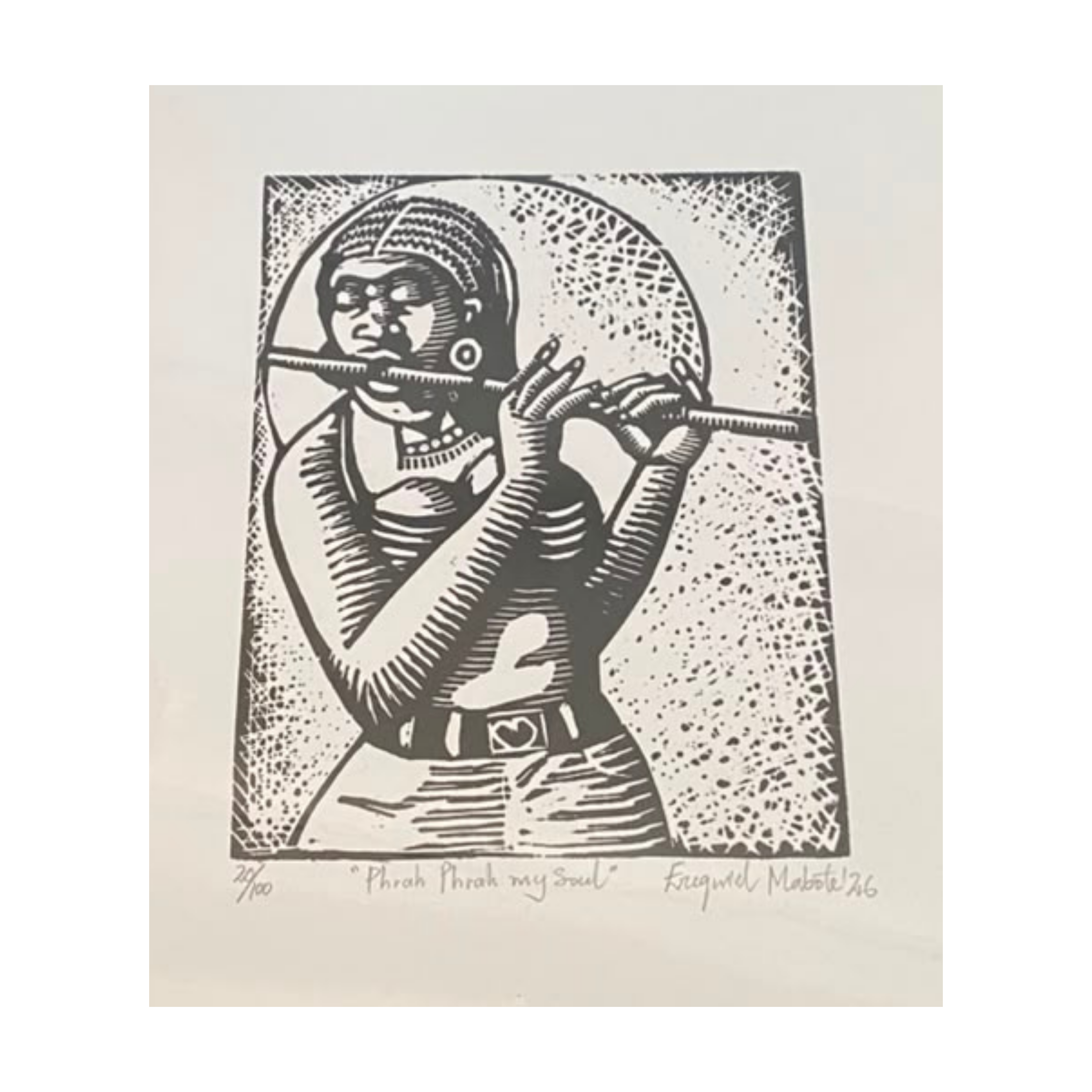Mabote Art Woodprint Painting - Phrah Phrah My Soul