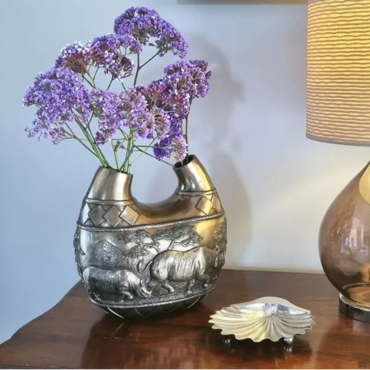 Rhino Bronze Vase