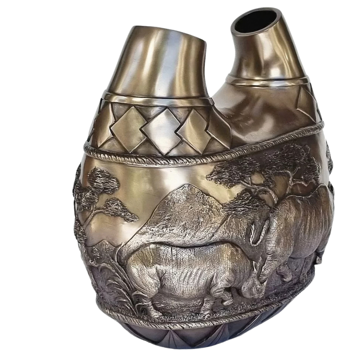 Rhino Bronze Vase