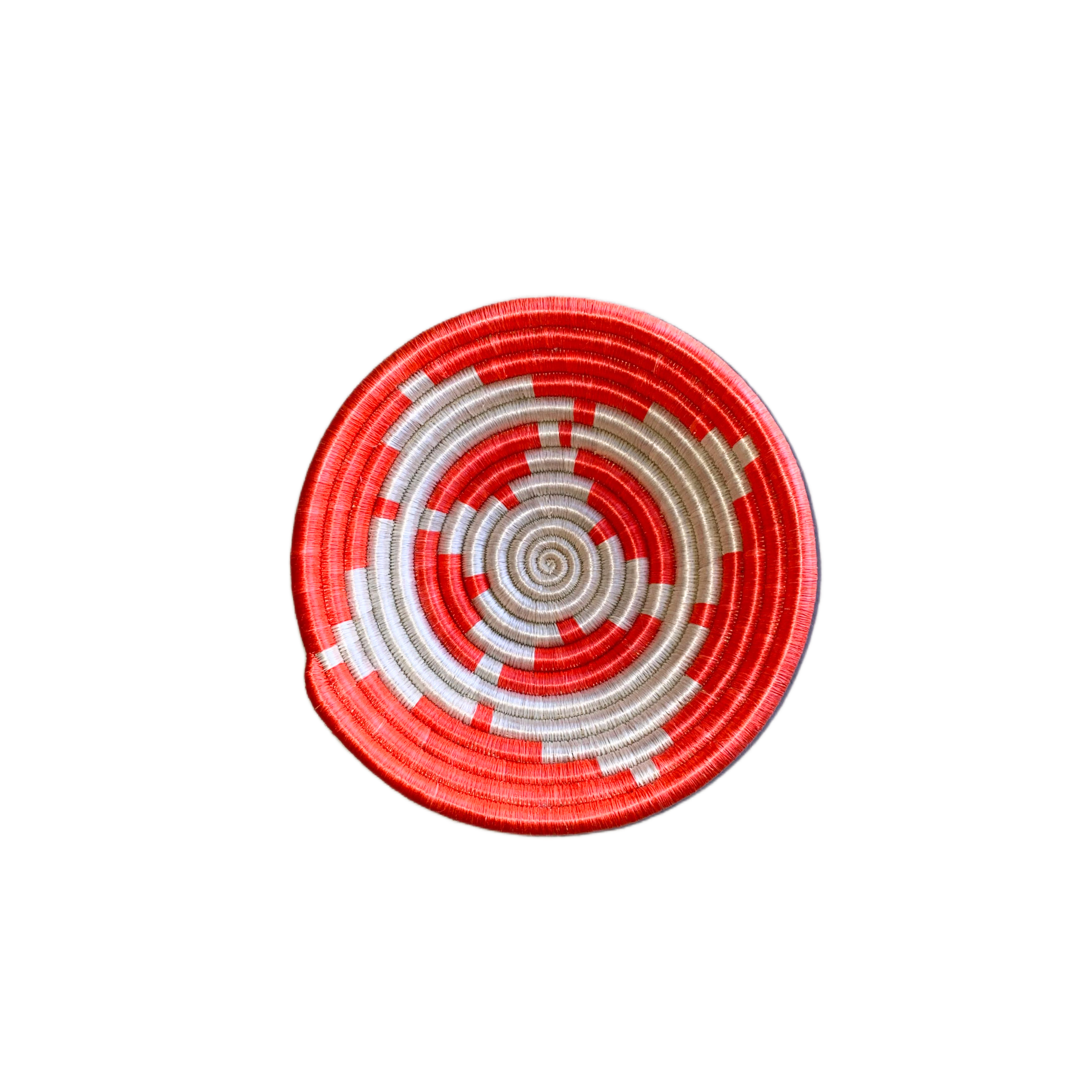 Small Handwoven Rwandan Basket - Colour Patterns (19cm)