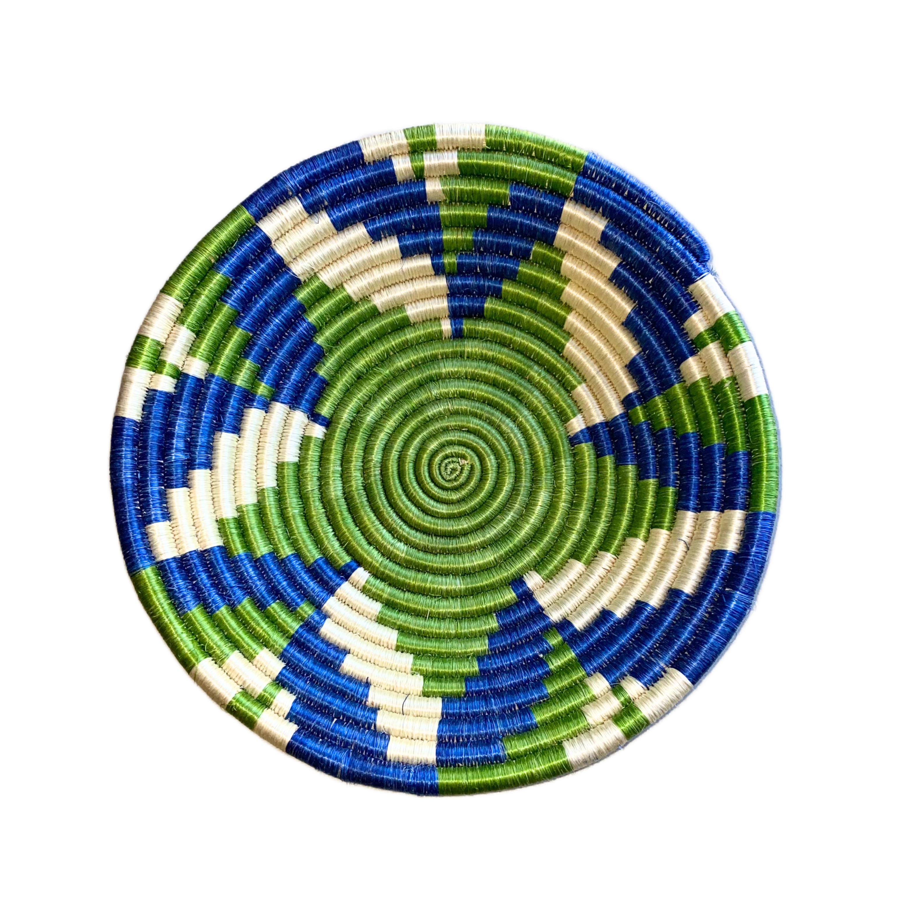 Large Handwoven Rwandan Basket - Colourful Patterns (28cm)