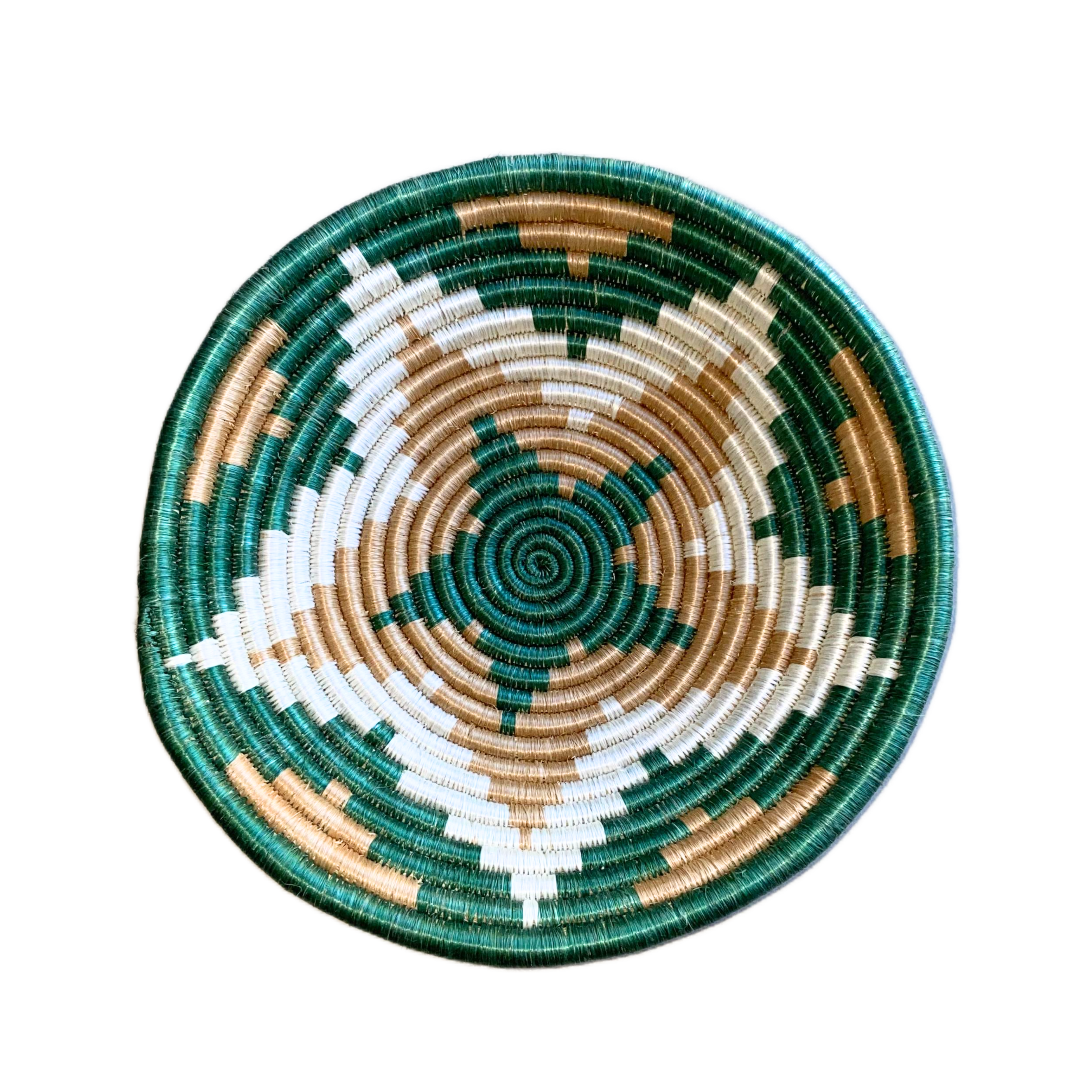 Large Handwoven Rwandan Basket - Colourful Patterns (28cm)