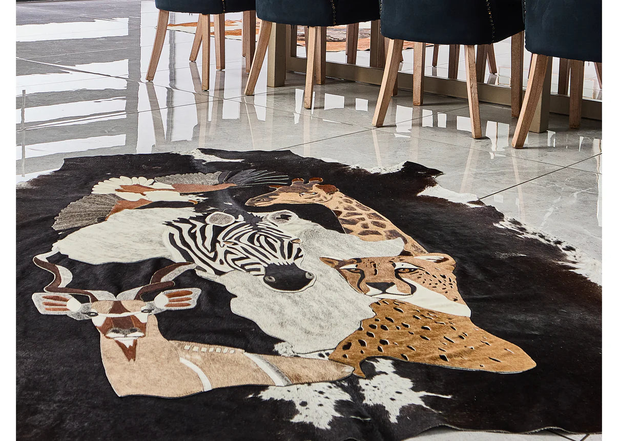 Magnificent Five - Stitched Nguni Hide Artwork