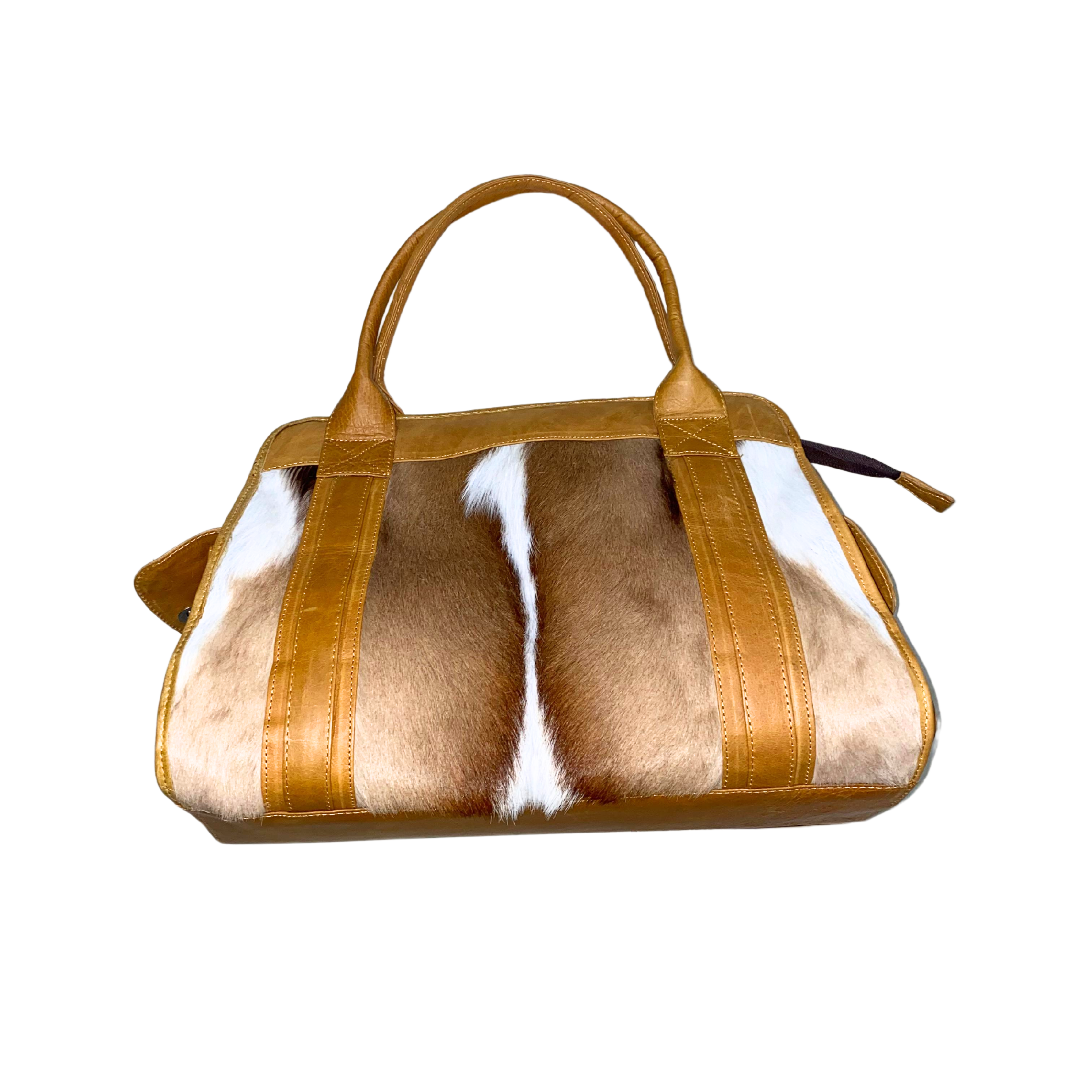 Springbok Leather Handbag With Side Pockets