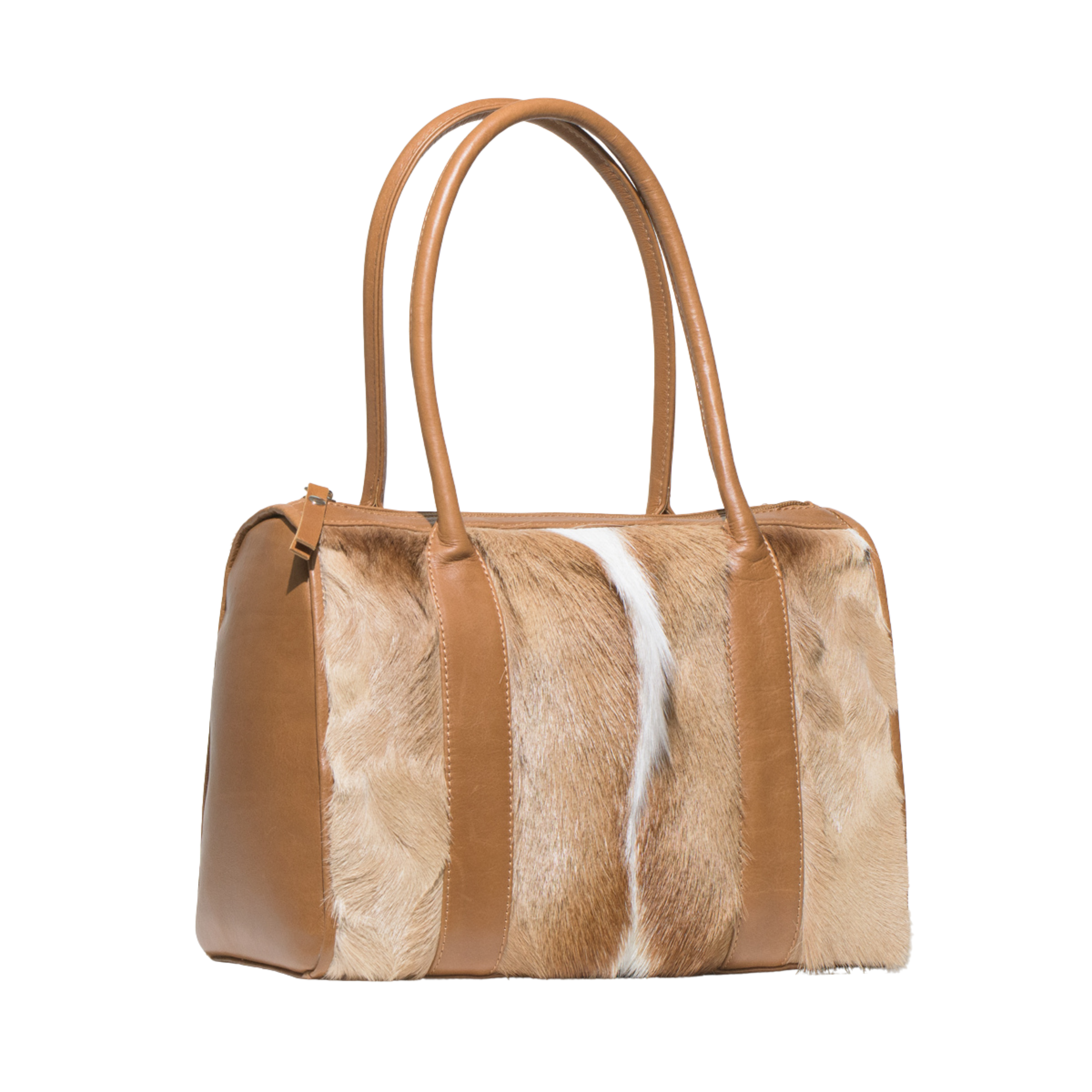 Springbok Leather Tan Barrel Handbag - Franki