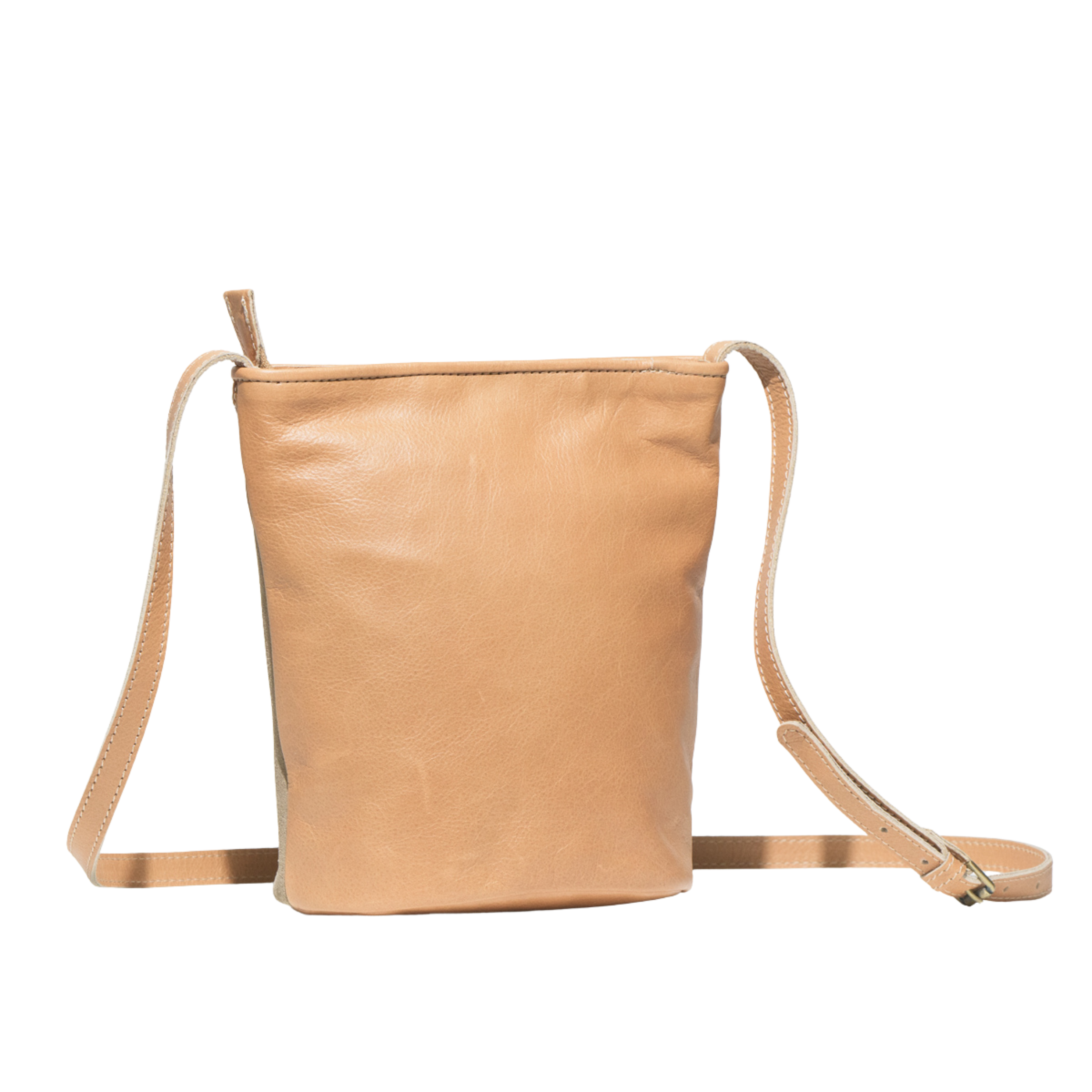 Springbok Leather Tan Bucket Crossbody - LuLu