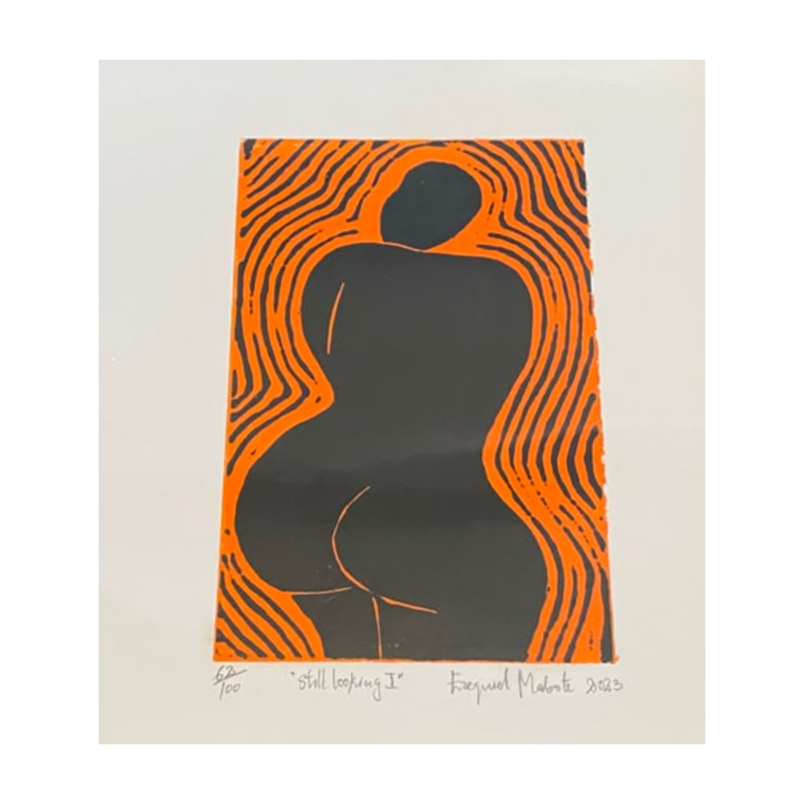 Mabote Art Woodprint Painting - Still Looking